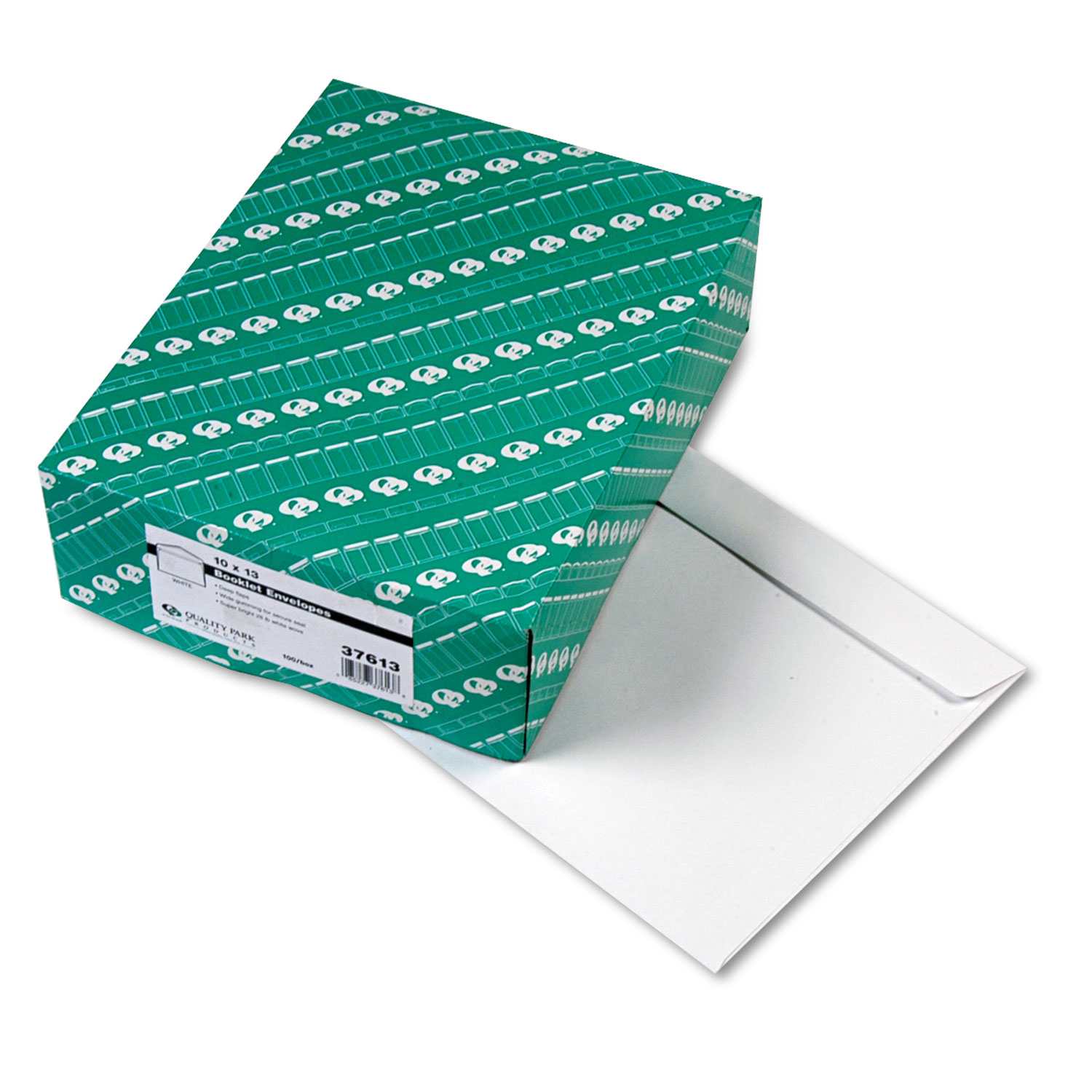  Quality Park QUA37613 Open-Side Booklet Envelope, #13 1/2, Cheese Blade Flap, Gummed Closure, 10 x 13, White, 100/Box (QUA37613) 
