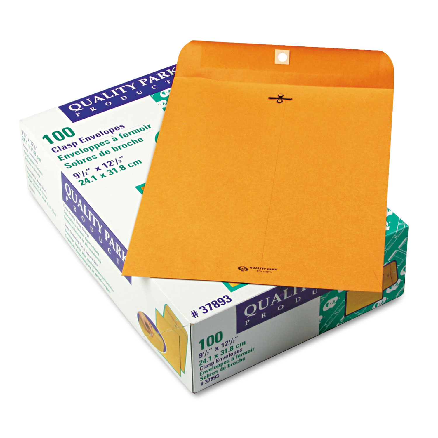 Clasp Envelope, 9 1/2 x 12 1/2, 28lb, Brown Kraft, 100/Box