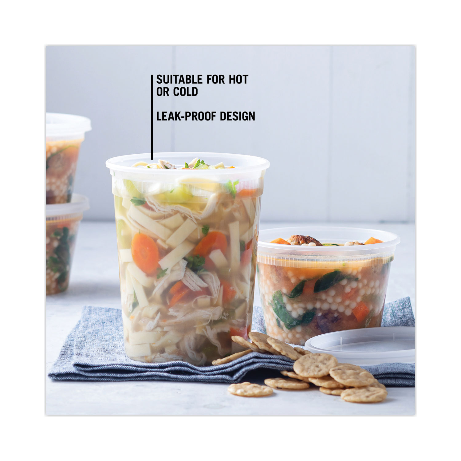 16oz Deli Microwavable Container Combo Pack, Translucent, 240/Carton -  mastersupplyonline