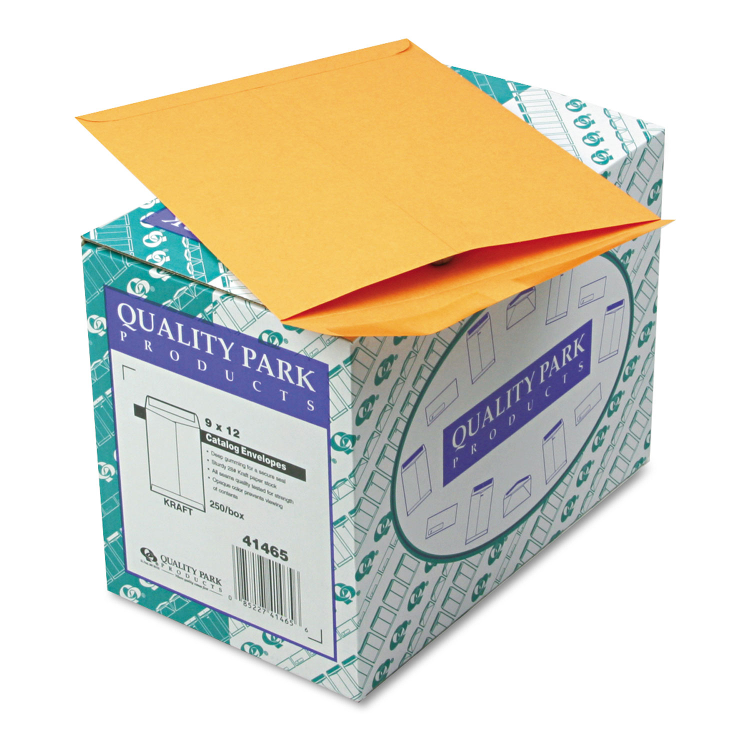  Quality Park QUA41465 Catalog Envelope, #10 1/2, Cheese Blade Flap, Gummed Closure, 9 x 12, Brown Kraft, 250/Box (QUA41465) 