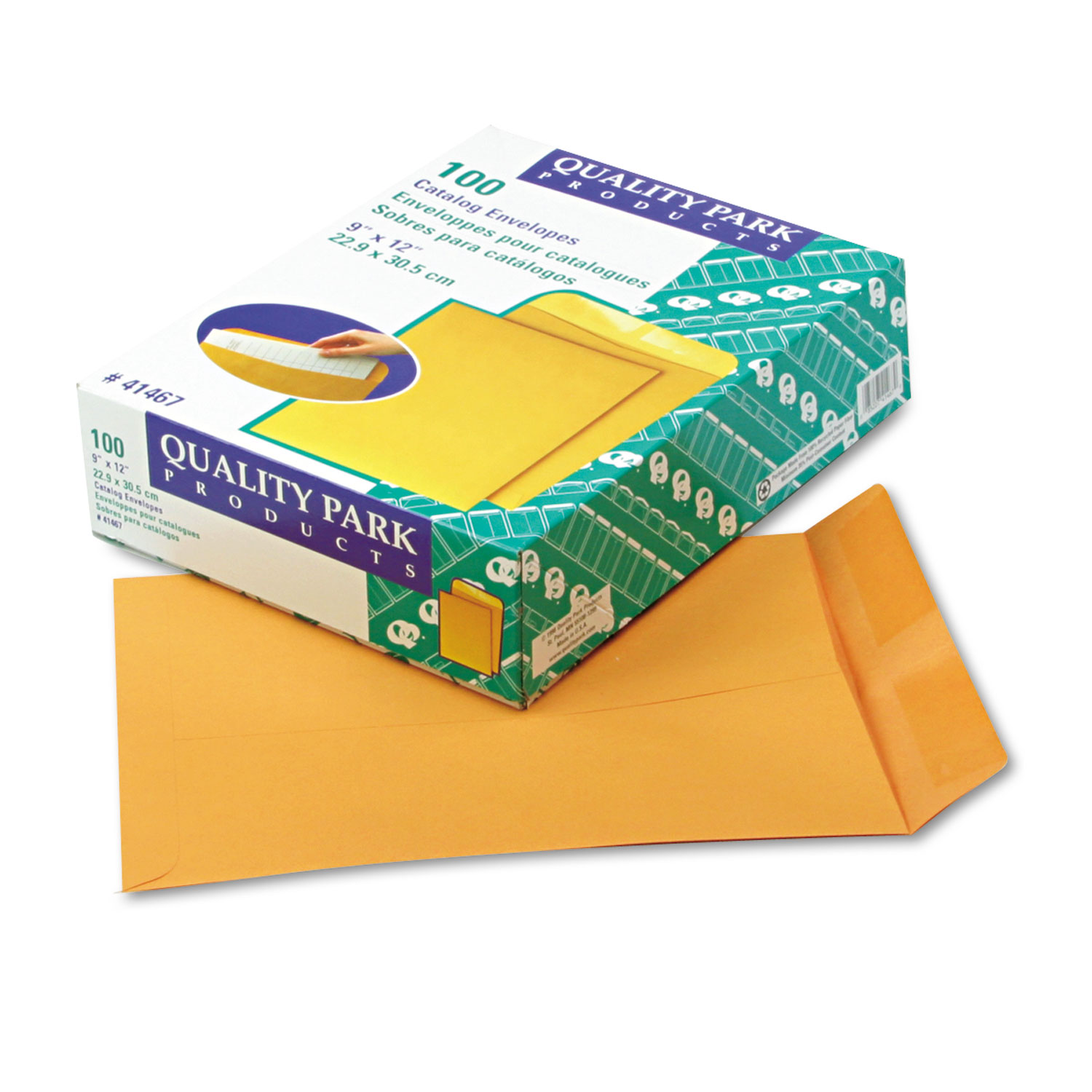 Catalog Envelope, #10 1/2, Cheese Blade Flap, Gummed Closure, 9 x 12, Brown Kraft, 100/Box