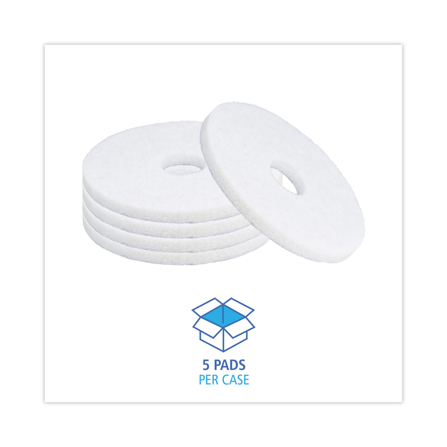 14" WHITE POLISHING FLOOR PADS 5 PADS IN BOX PROLINK 