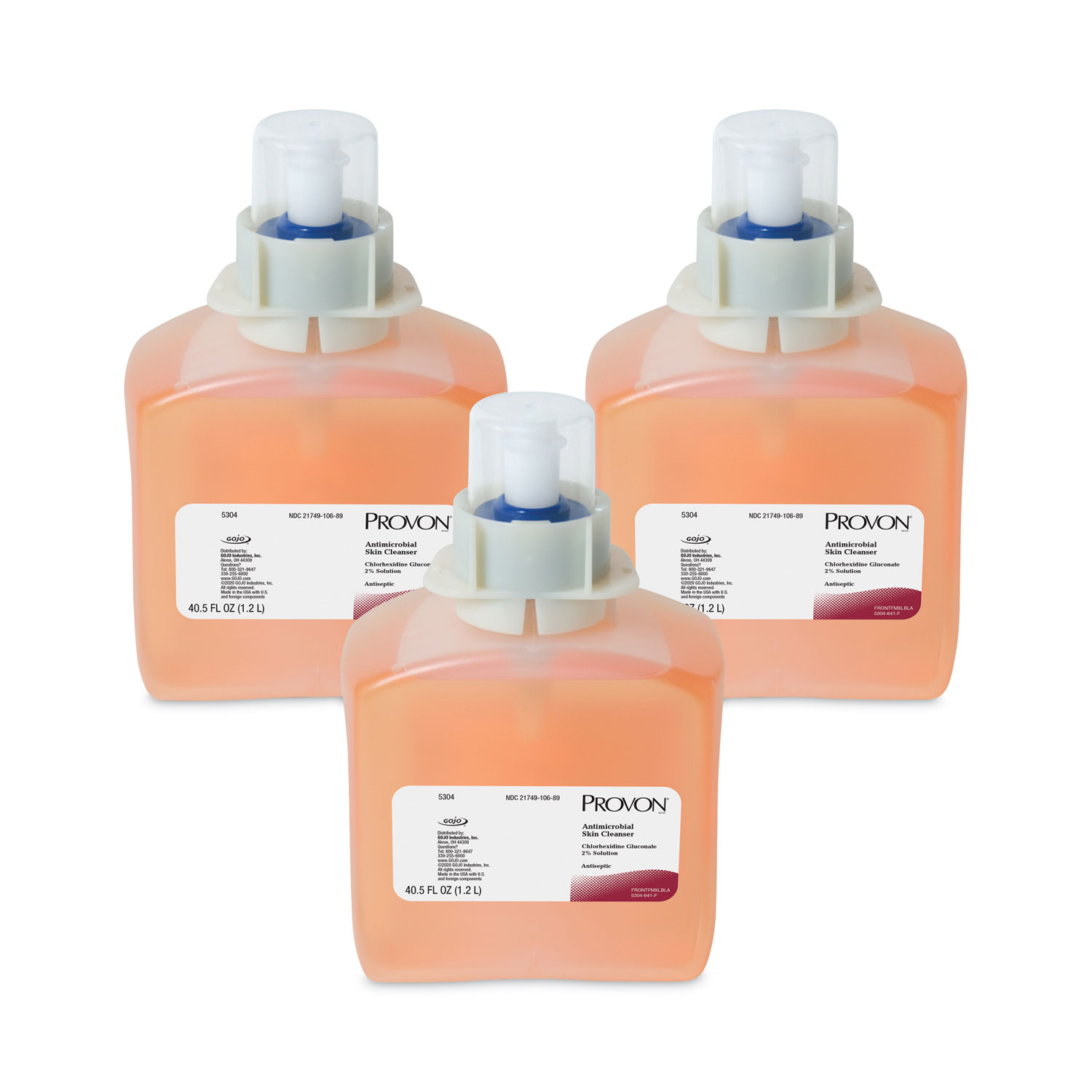 Antimicrobial Skin Cleanser Refill, For FMX-12 Dispenser, Unscented, 1,200 mL, 3/Carton