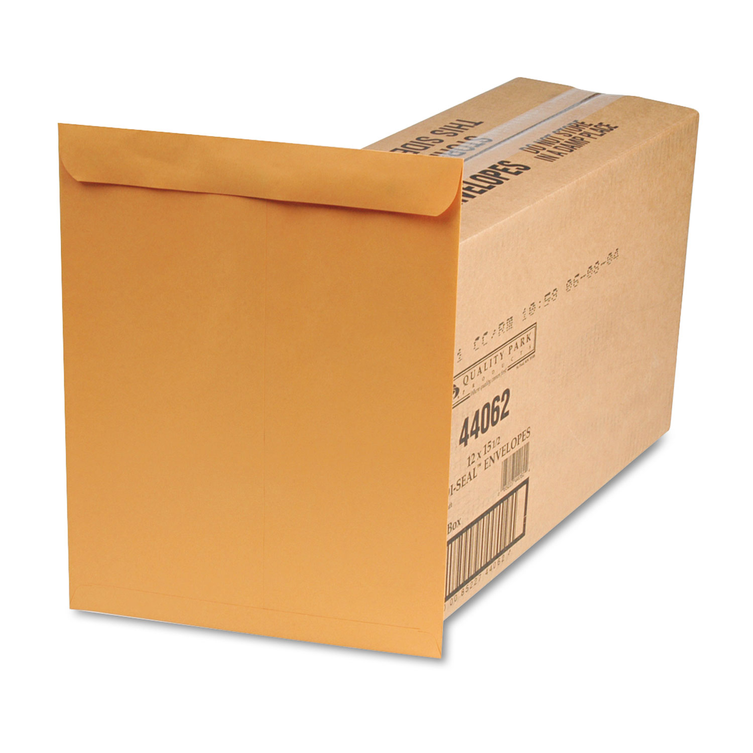  Quality Park QUA44062 Redi-Seal Catalog Envelope, #15 1/2, Cheese Blade Flap, Redi-Seal Closure, 12 x 15.5, Brown Kraft, 250/Box (QUA44062) 