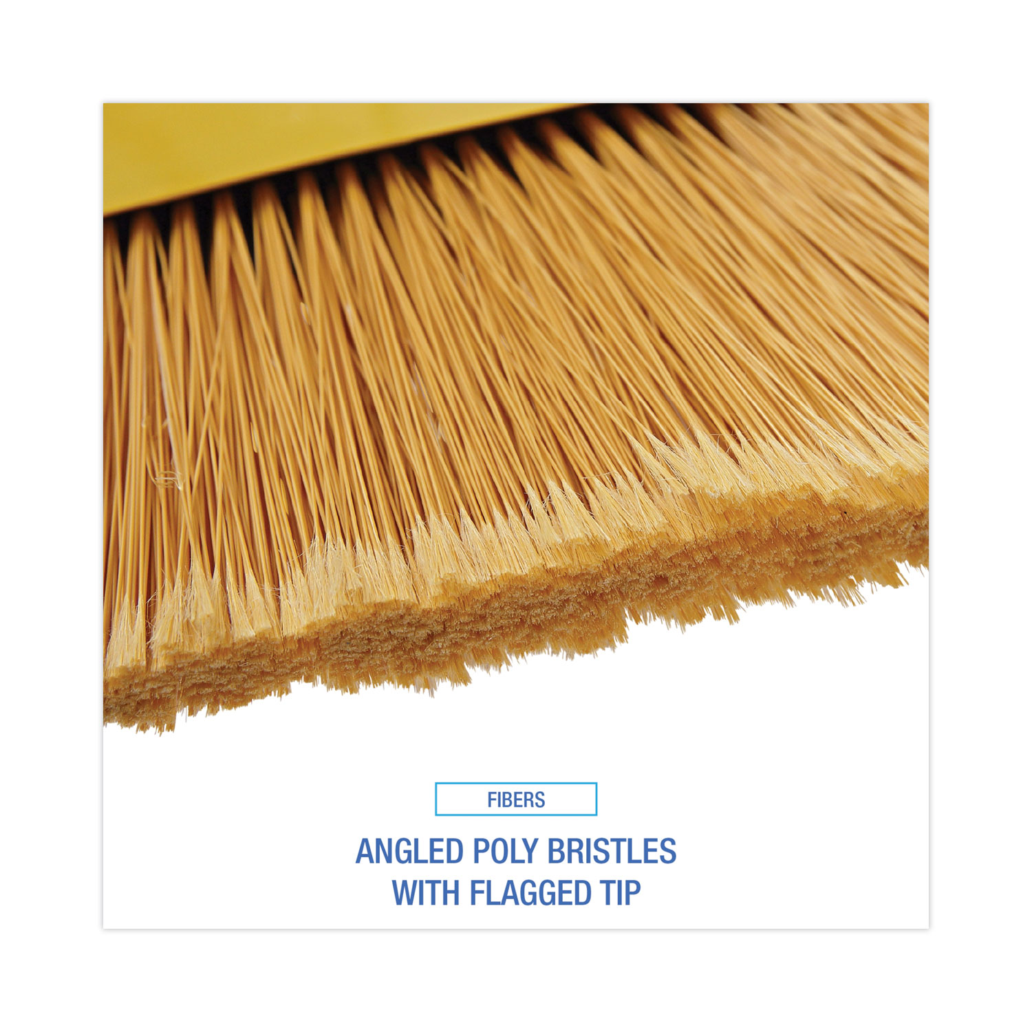 53 in. Wood Handle Plastic Bristles Angle Broom in Yellow (12/Carton)