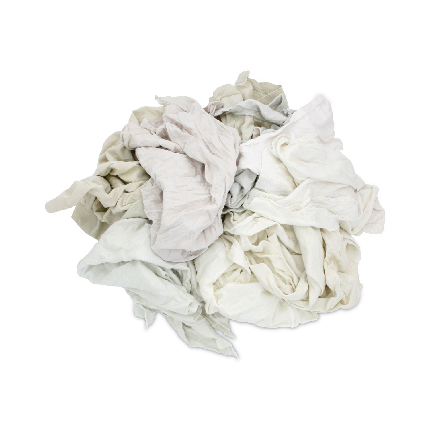 Reclaimed White Knit Rags, 25 lb/Carton
