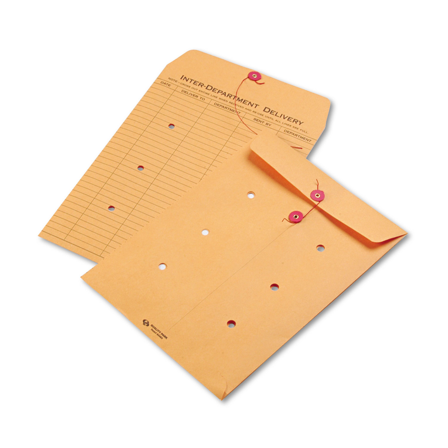 Brown Kraft String & Button Interoffice Envelope, 9 x 12, 100/Carton
