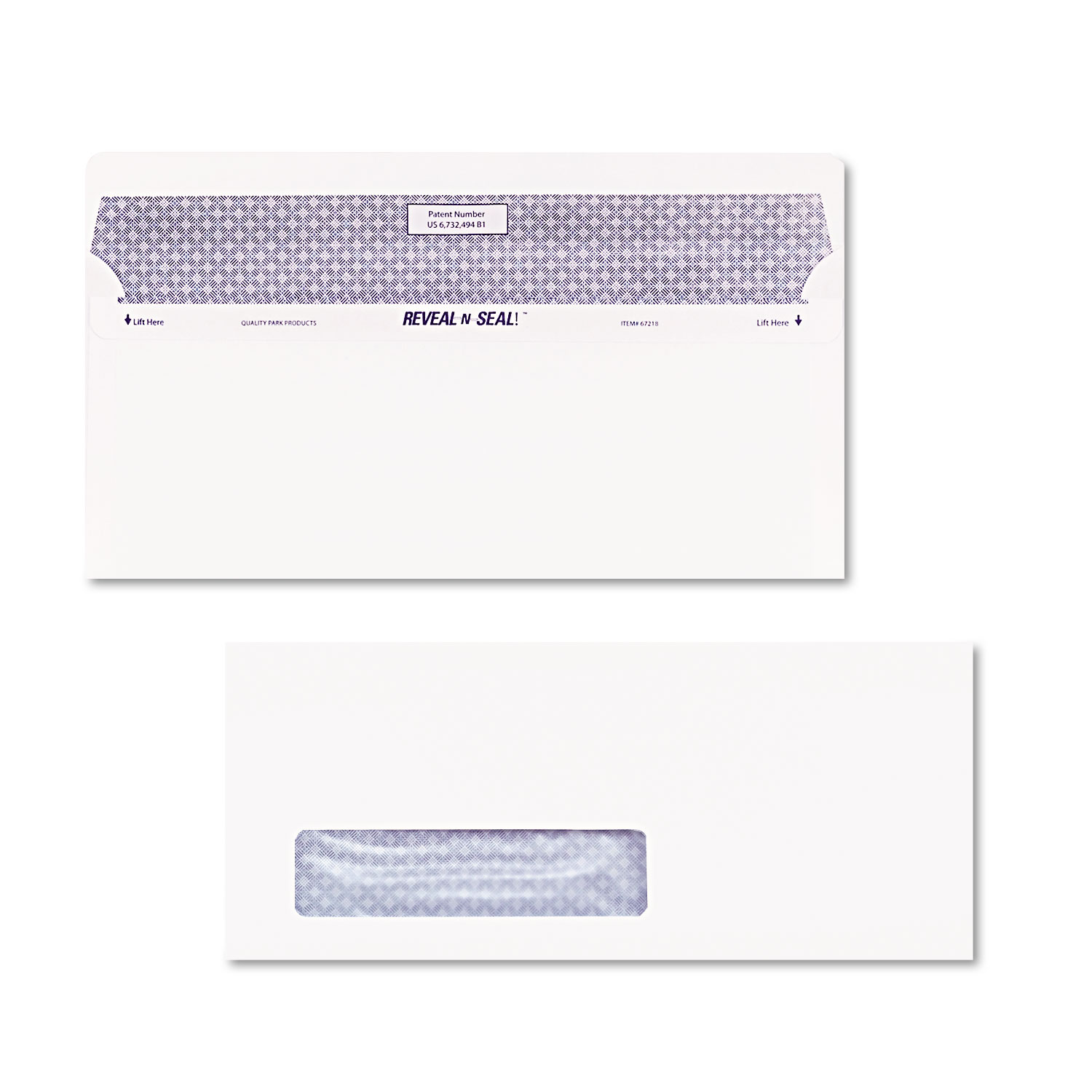 Quality Park QUA67418 Reveal-N-Seal Envelope, #10, Commercial Flap, Self-Adhesive Closure, 4.13 x 9.5, White, 500/Box (QUA67418) 
