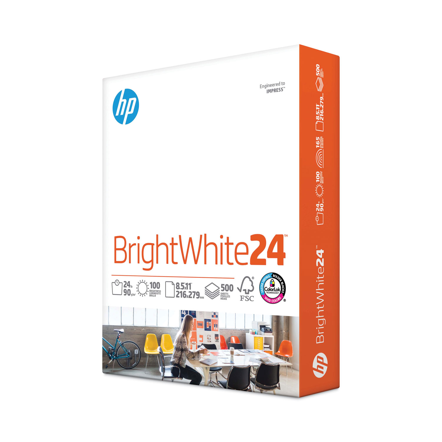 HP Printer Paper | 8.5x11 Paper |Office 20 lb | 1 Ream - 500 Sheets | 92 Bright | Made in USA - FSC Certified | 112150R