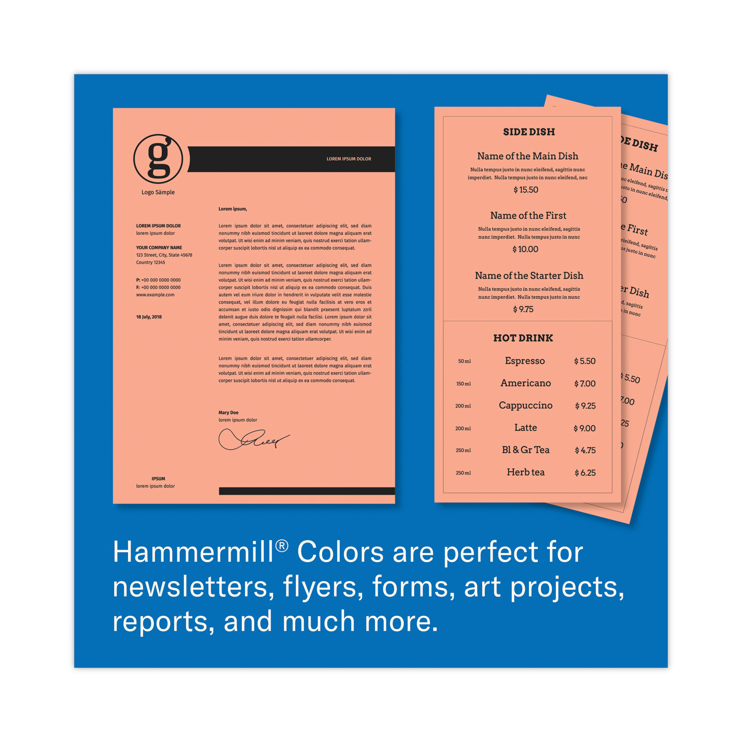 HAM103119, Hammermill® 10311-9 Colors Print Paper, 20 lb Bond Weight, 8.5  x 11, Salmon, 500/Ream