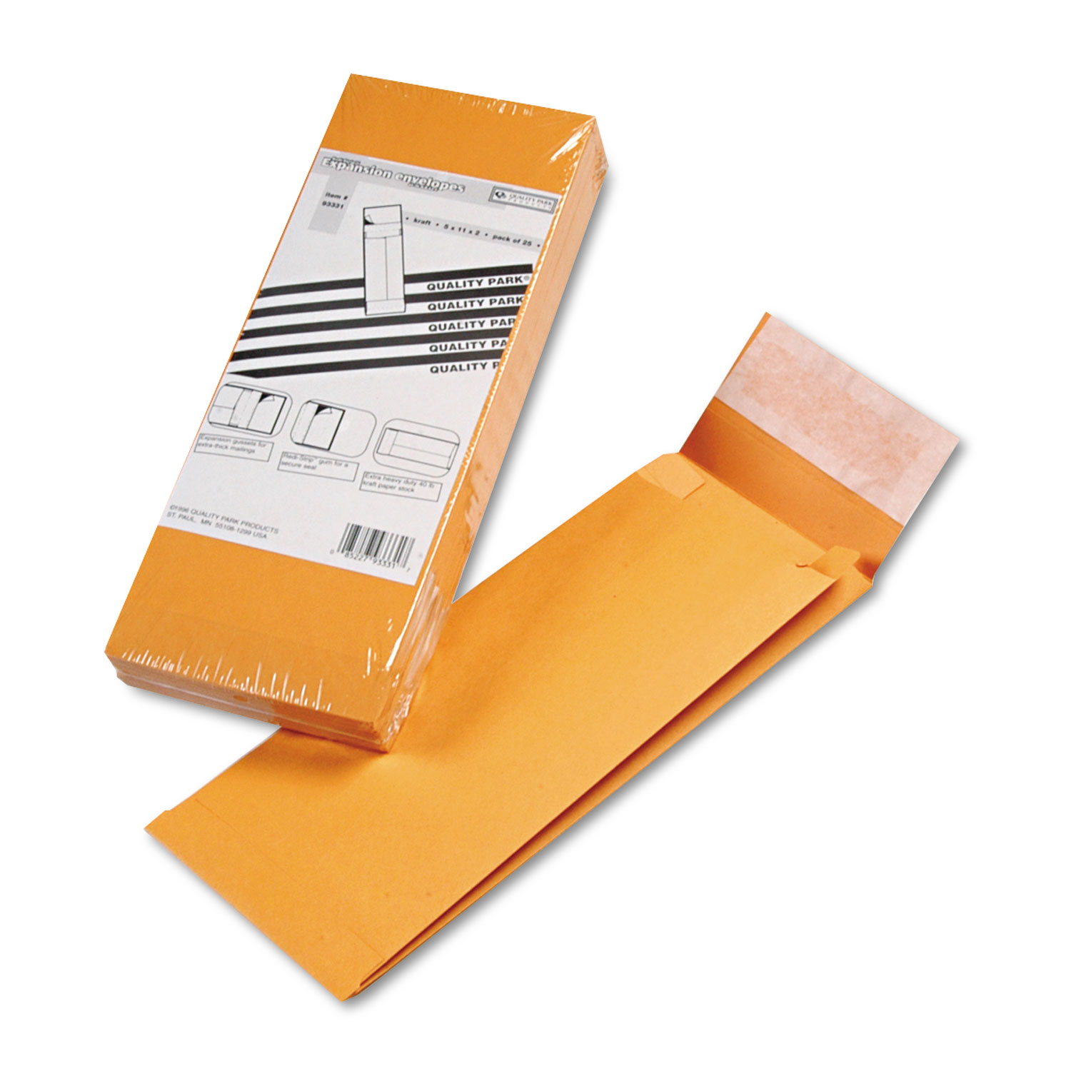 25/Pack Brown 10 x 13 x 2 Side Seam Redi-Strip Kraft Expansion Envelope 