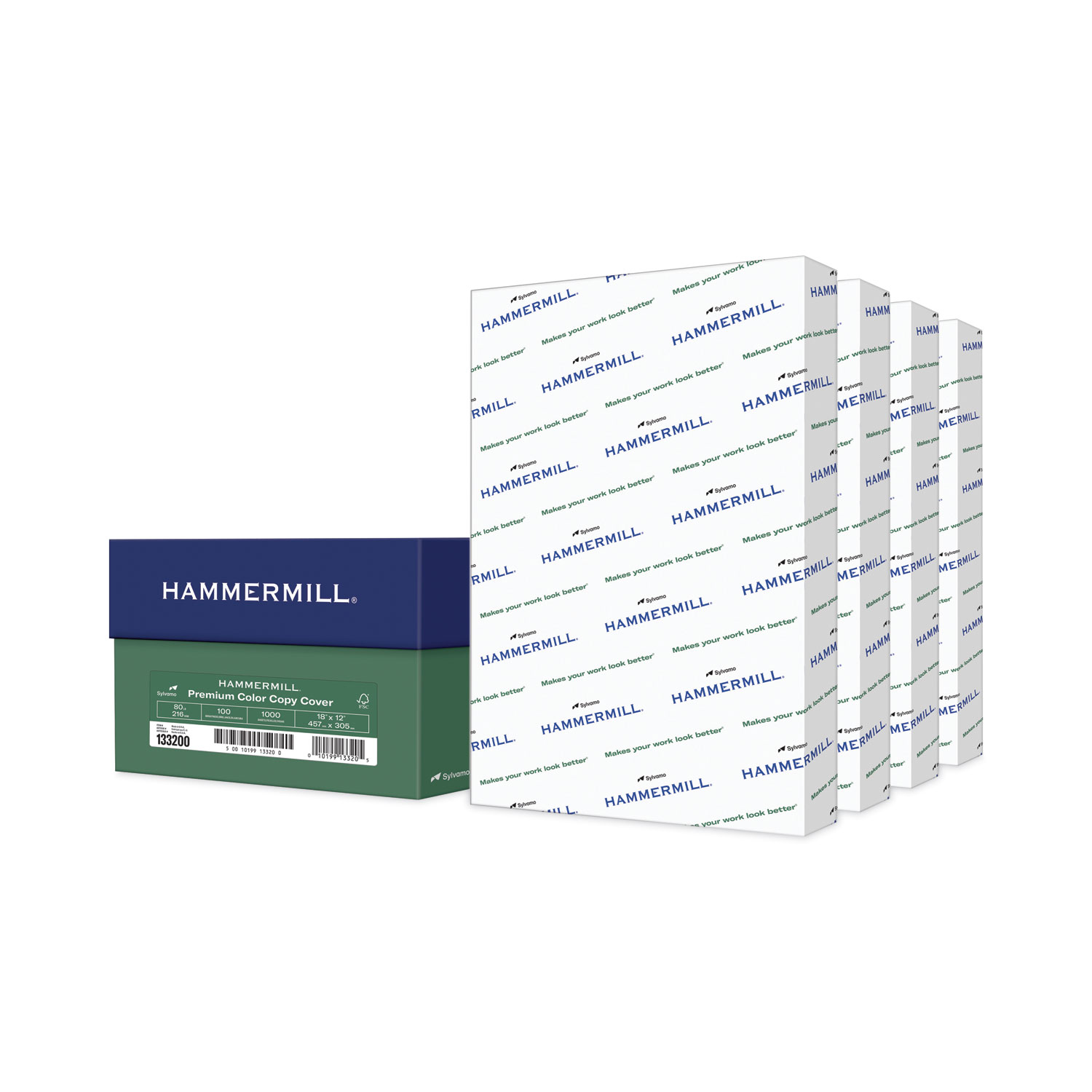Hammermill Premium Color Copy Print Paper, 100 Bright, 28lb, 12 x 18, Photo White, 500/Ream
