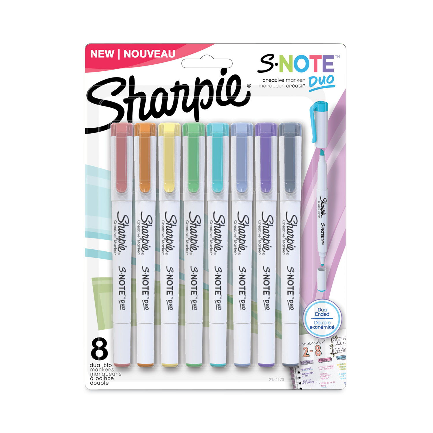  Sharpie Permanent Marker, Chisel Tip, Assorted Colors, Set of  8 : Office Products