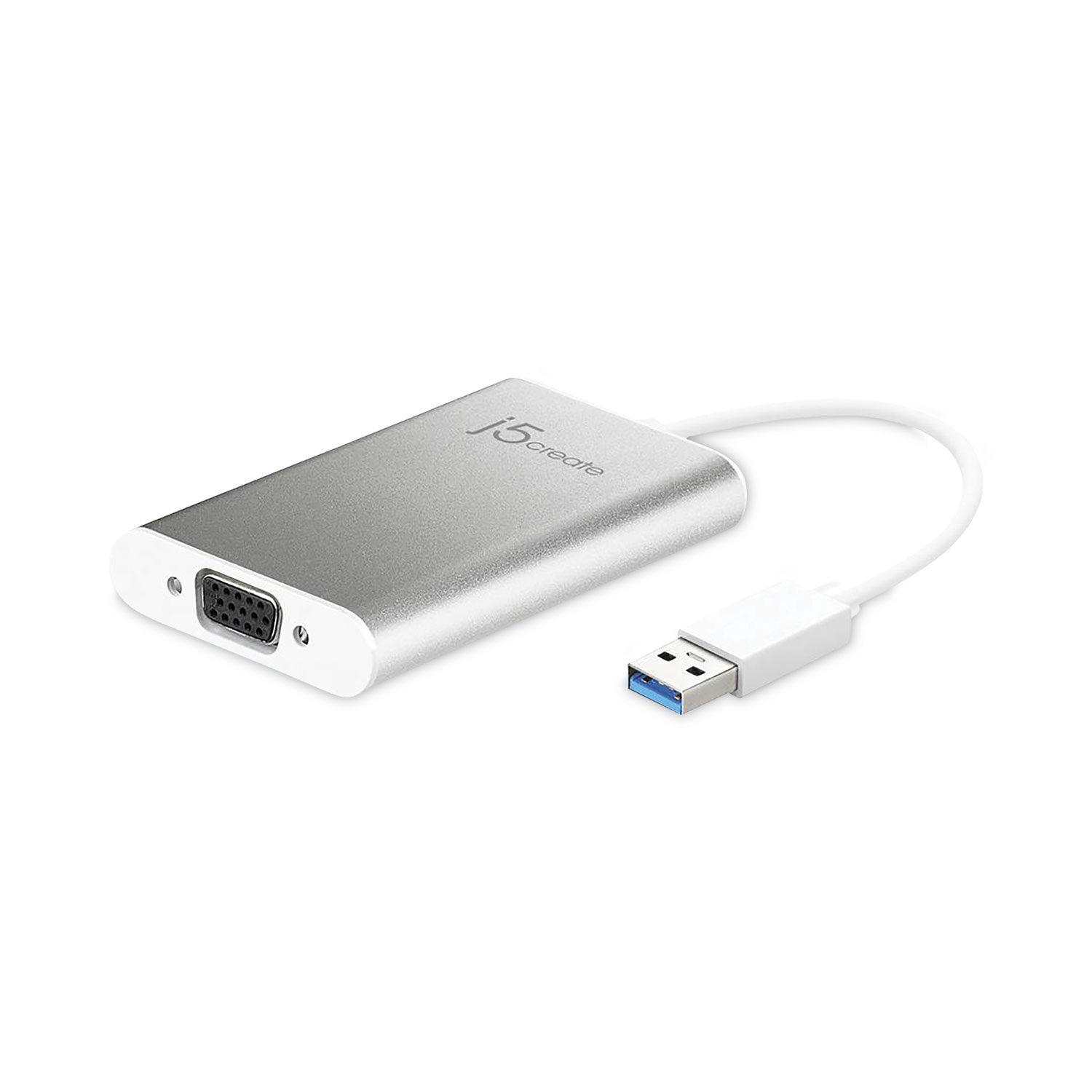 USB to VGA Adapter, 5.91″, Silver/White