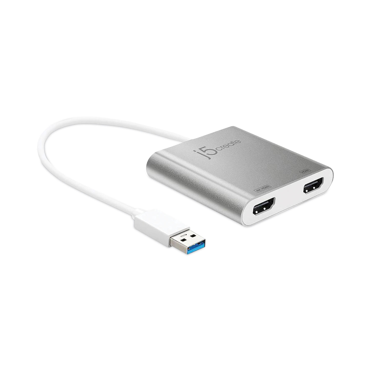 USB to HDMI Adapter, 7.87″, Silver/White