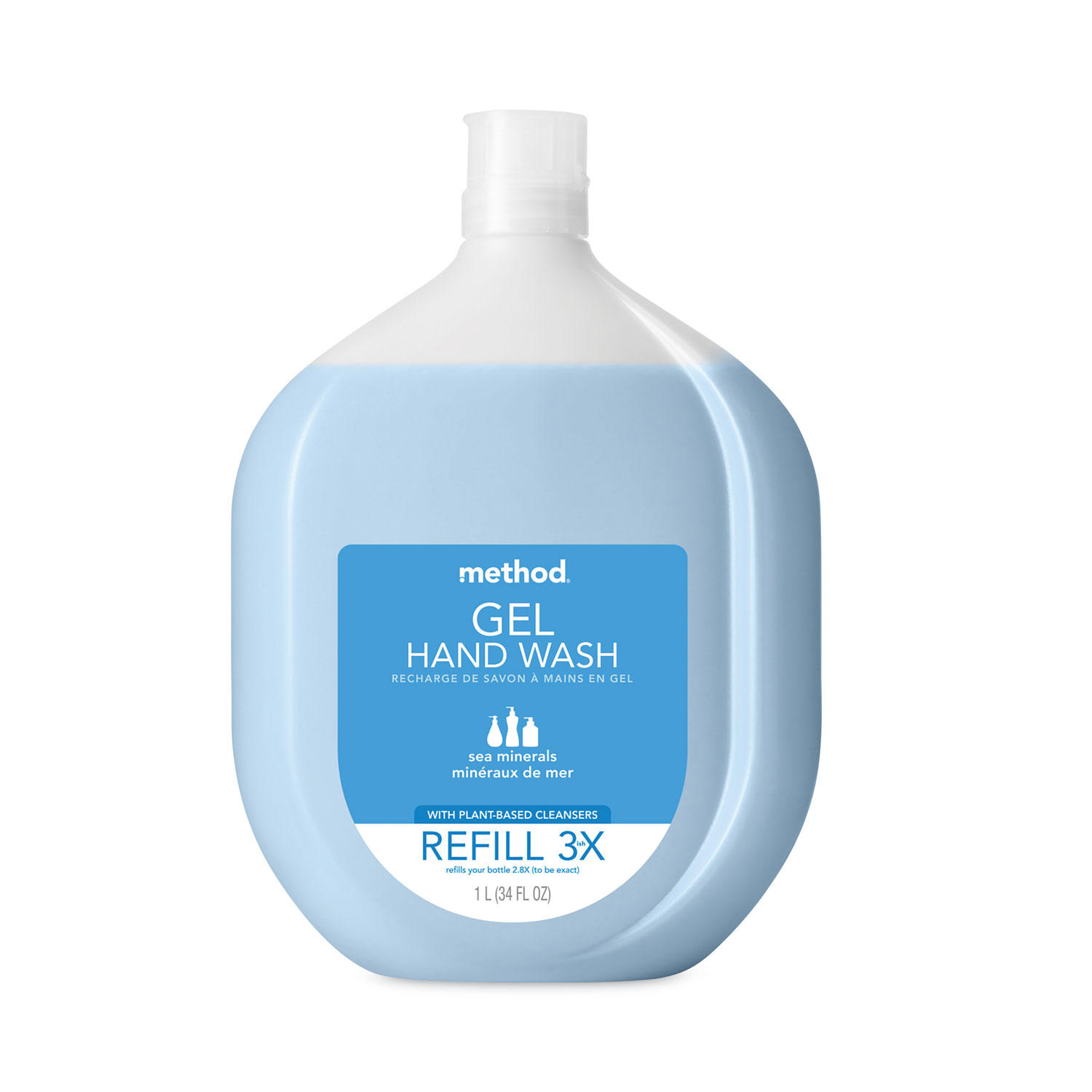 Gel Hand Wash Refill Tub, Sea Minerals Scent, 34 oz