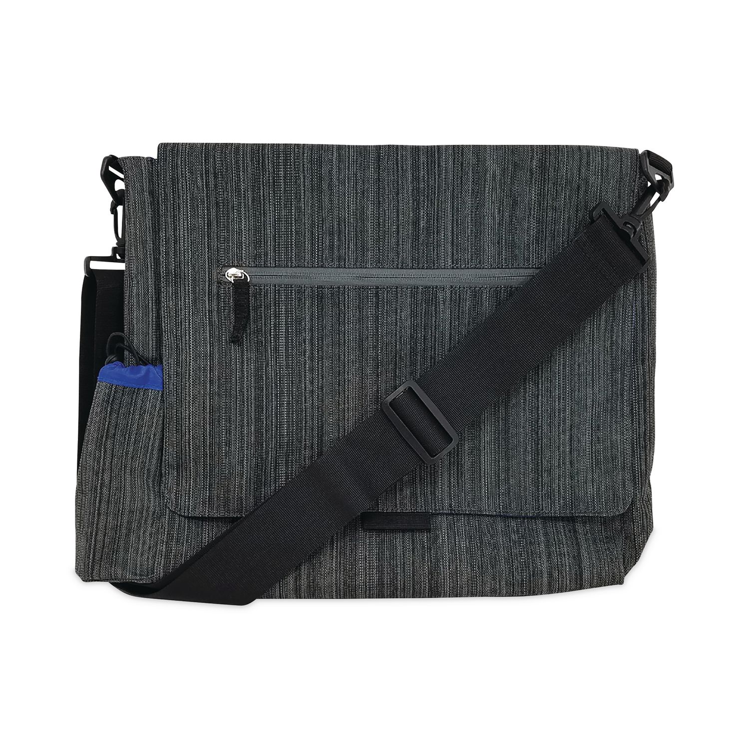 Fabric Casual Messenger Bag, Charcoal/Cobalt