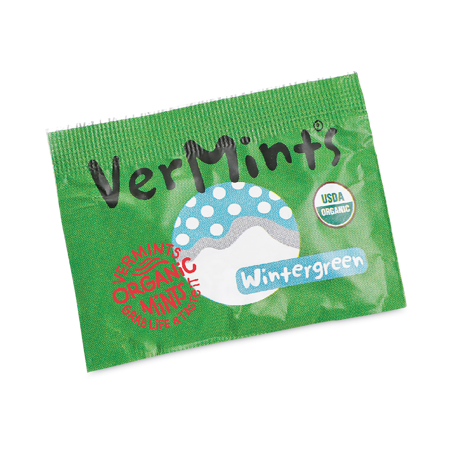 VerMints Organic Mints/Pastilles, Wintergreen, 2 Mints/0.7 oz, Individually Wrapped, 100/Box