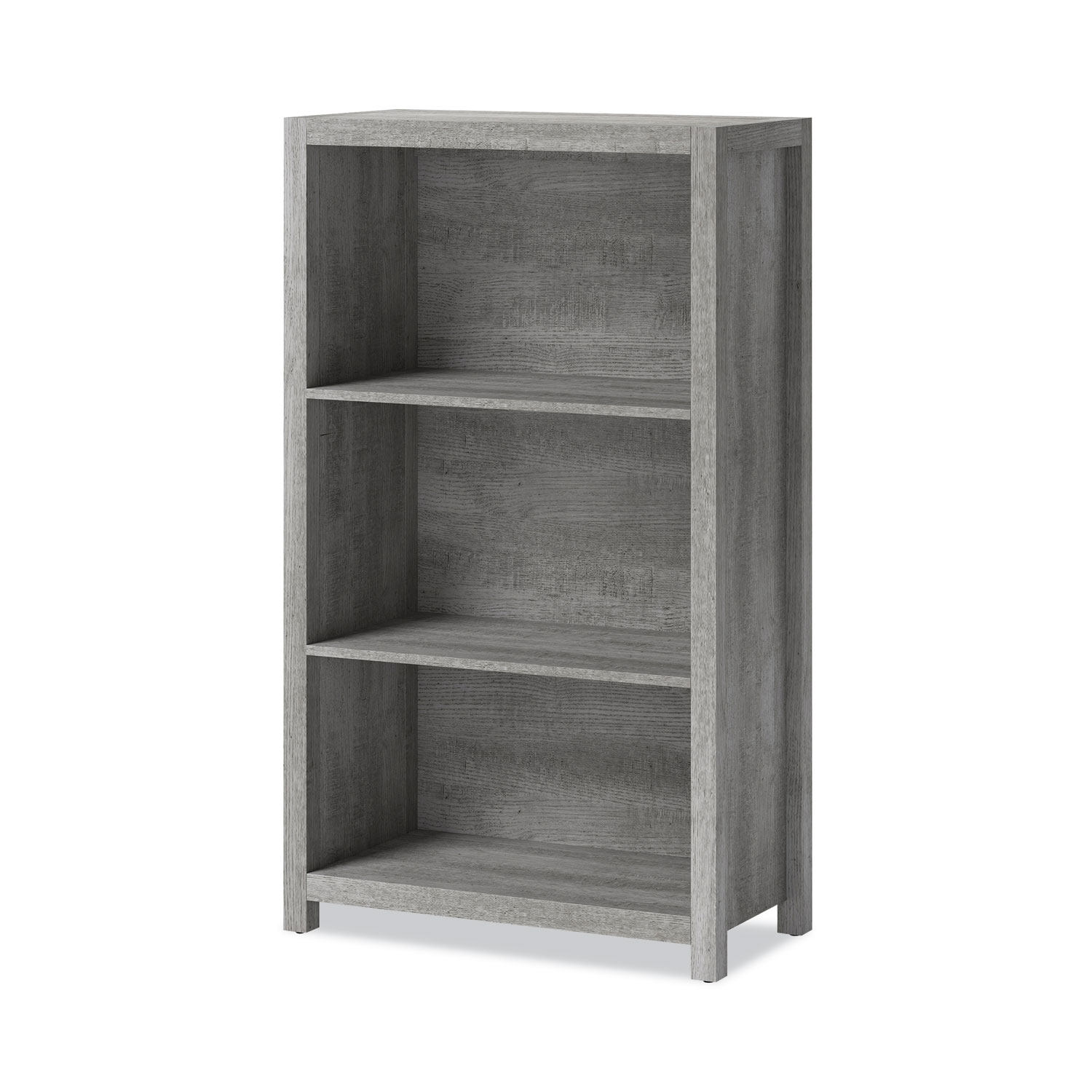 Fallbrook Bookcase, Three-Shelf, 28w x 14d x 48.25h, Smoked Ash/Rustic ...