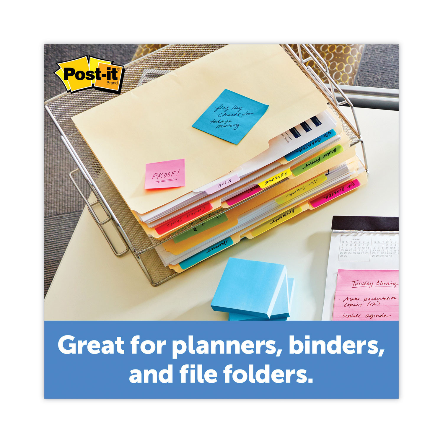 Post-it Tabs 1 Tabs, 1/5-Cut Tabs, Assorted Primary Colors, 1 Wide, 66/Pack (MMM686RYB)