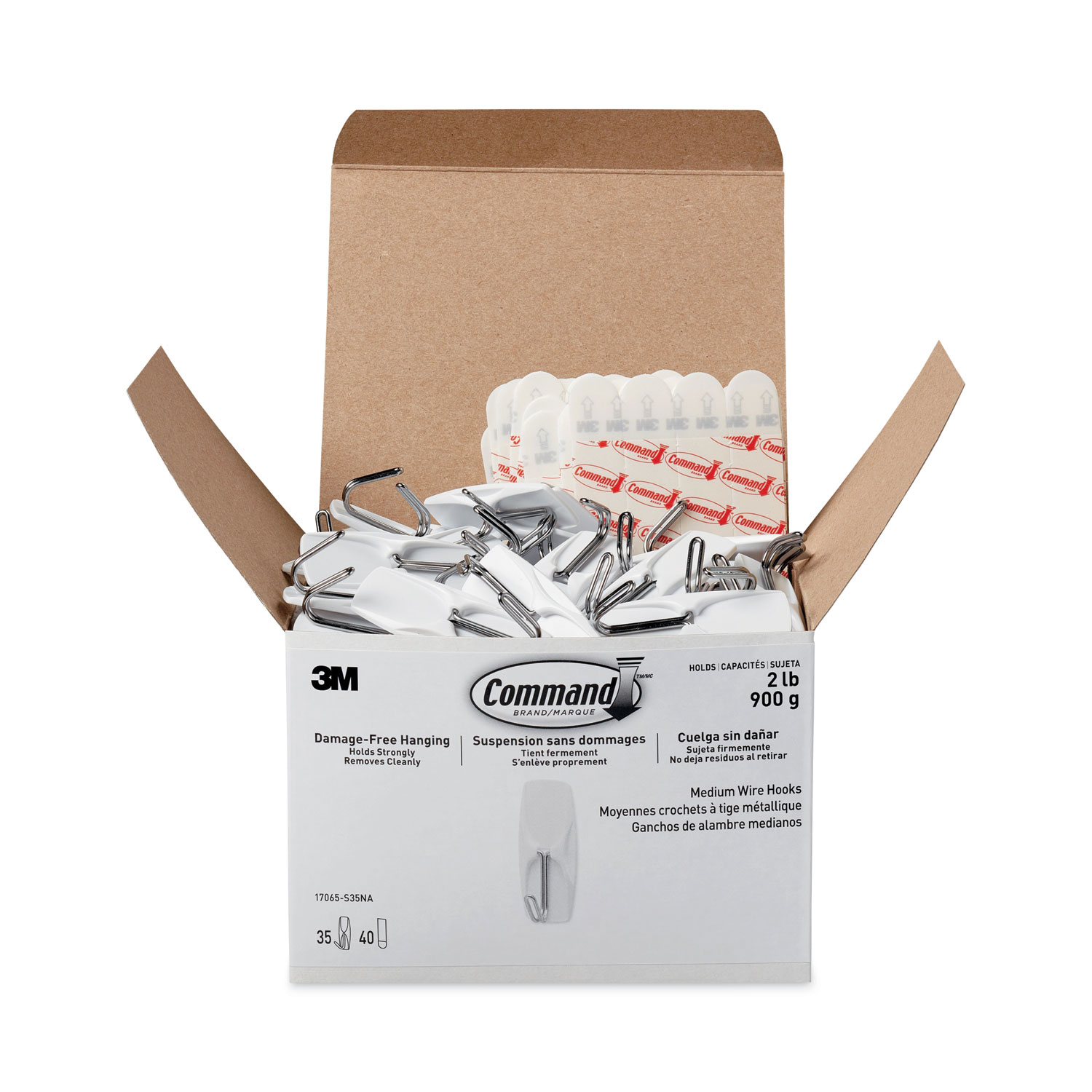 Command Large White Adhesive Wire Hook (5-lb Capacity) in the