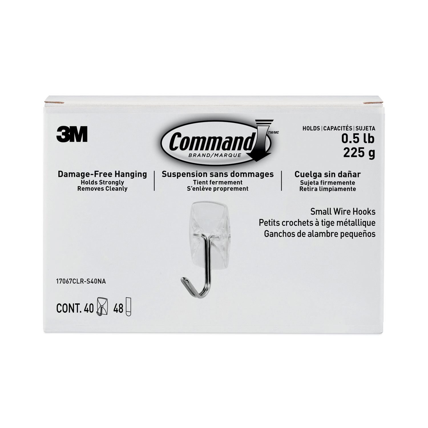 Command Wire Toggle Medium Hook, Pack of 6 Hooks and 8 Adhesive