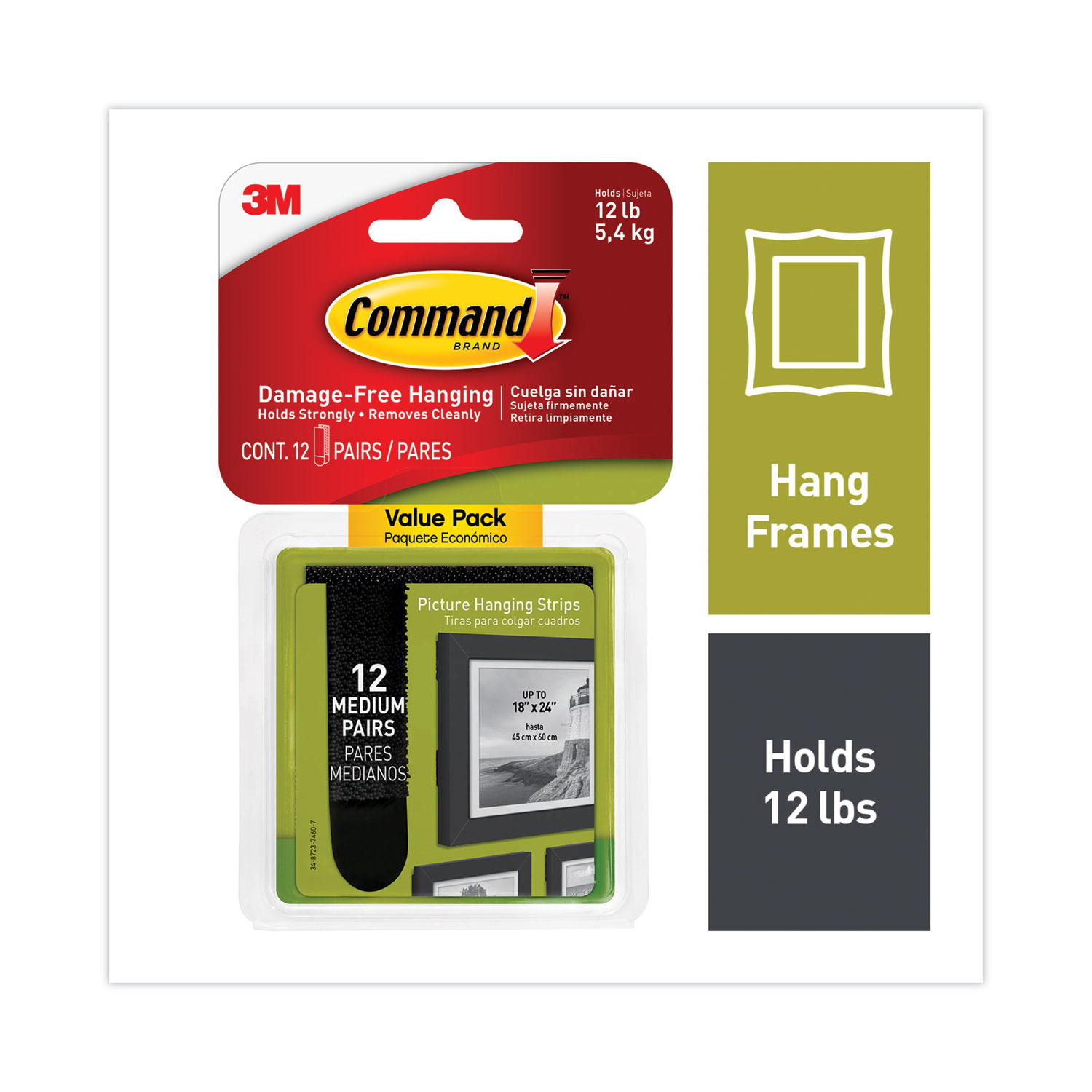Command Picture Hanging Strips, Cabinet pk., Removable, 0.75 in. x