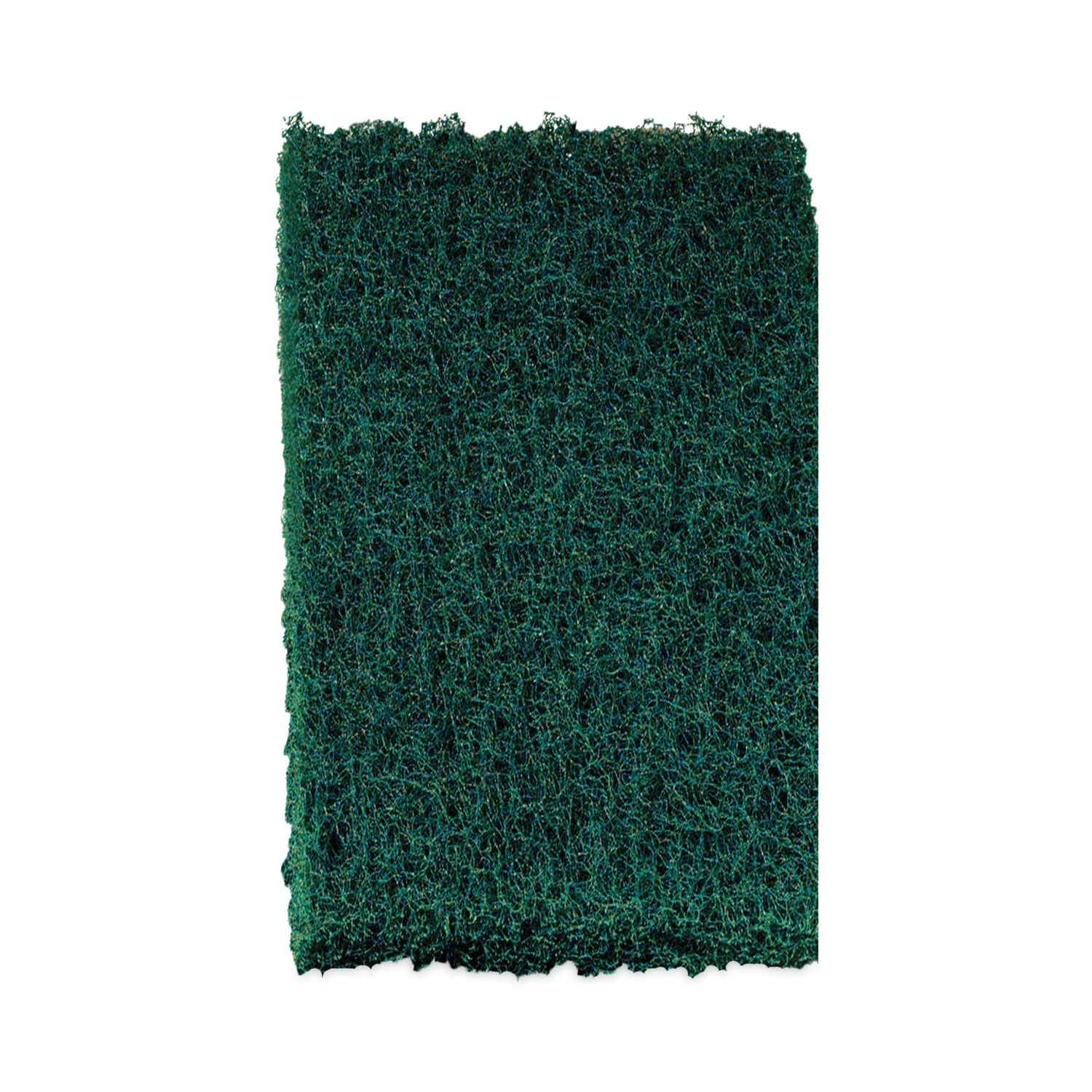 Lavex 9 x 6 x 3/8 Extra Heavy-Duty Green Scouring Pad - 10/Pack