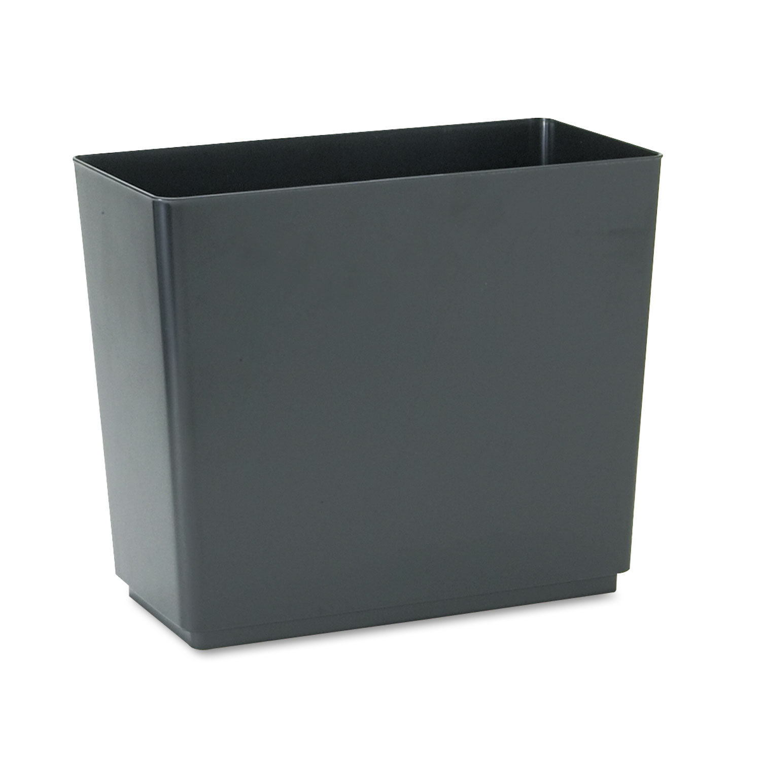 Designer 2 Wastebasket, Rectangular, Plastic, 6.5gal, Black, 6/Carton