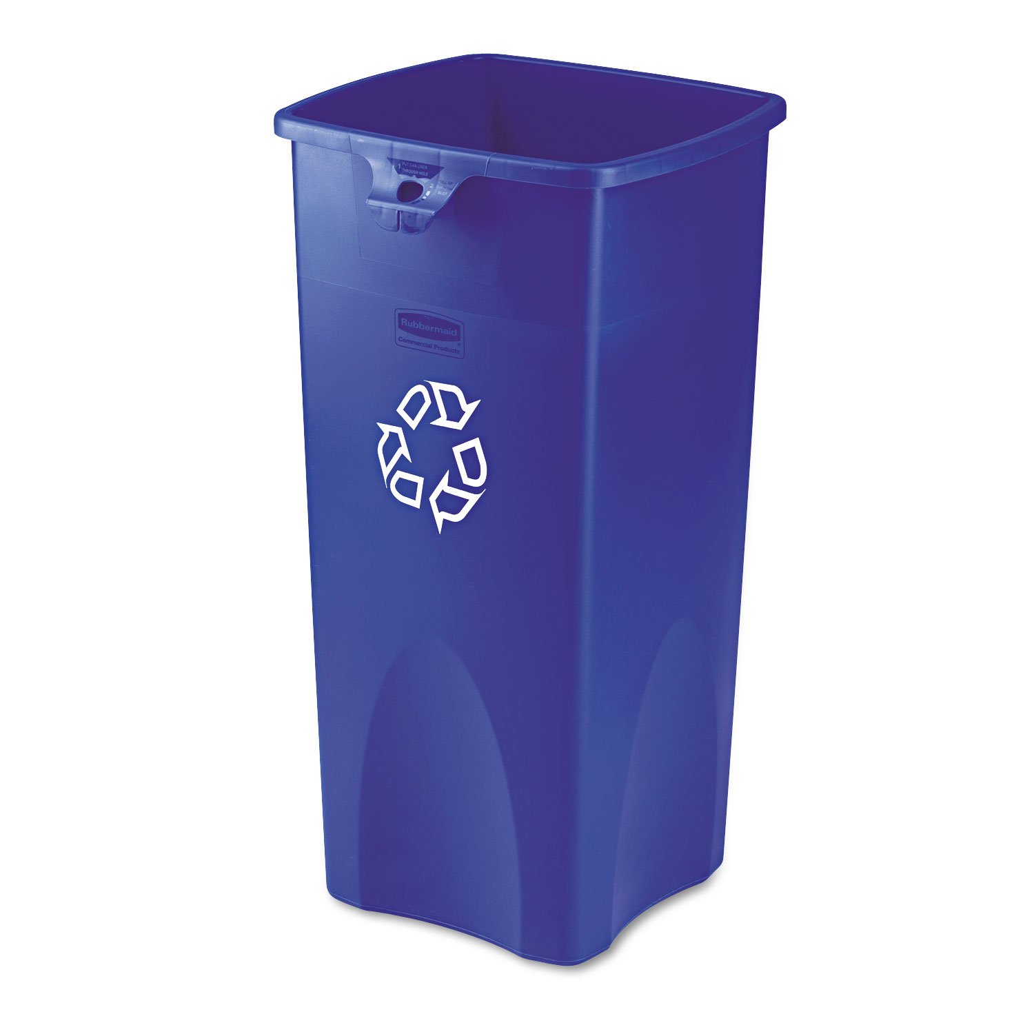  Rubbermaid Commercial FG356973BLUE Recycled Untouchable Square Recycling Container, Plastic, 23 gal, Blue (RCP356973BE) 