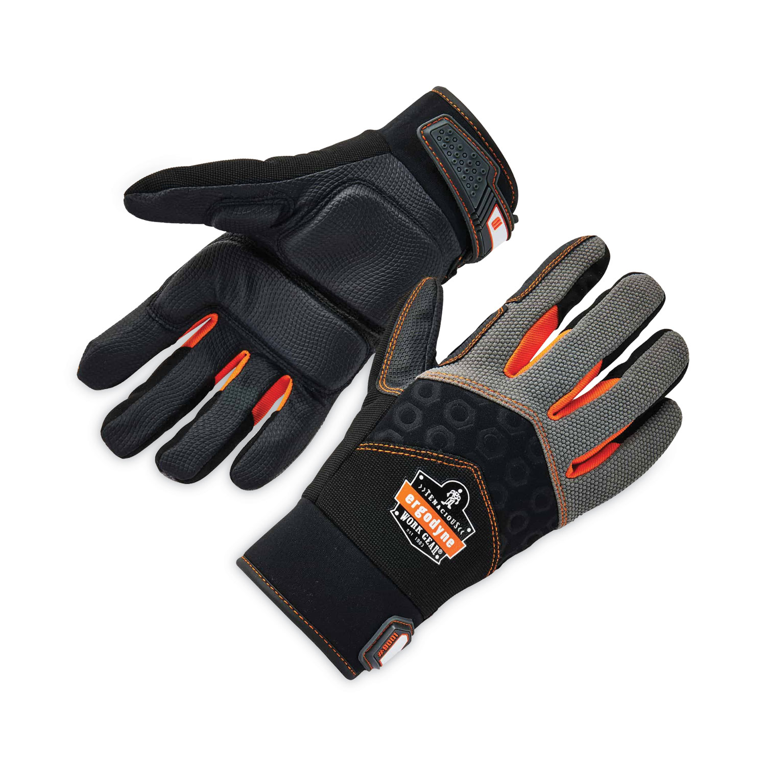 ProFlex 9001 Full-Finger Impact Gloves, Black, Medium, Pair