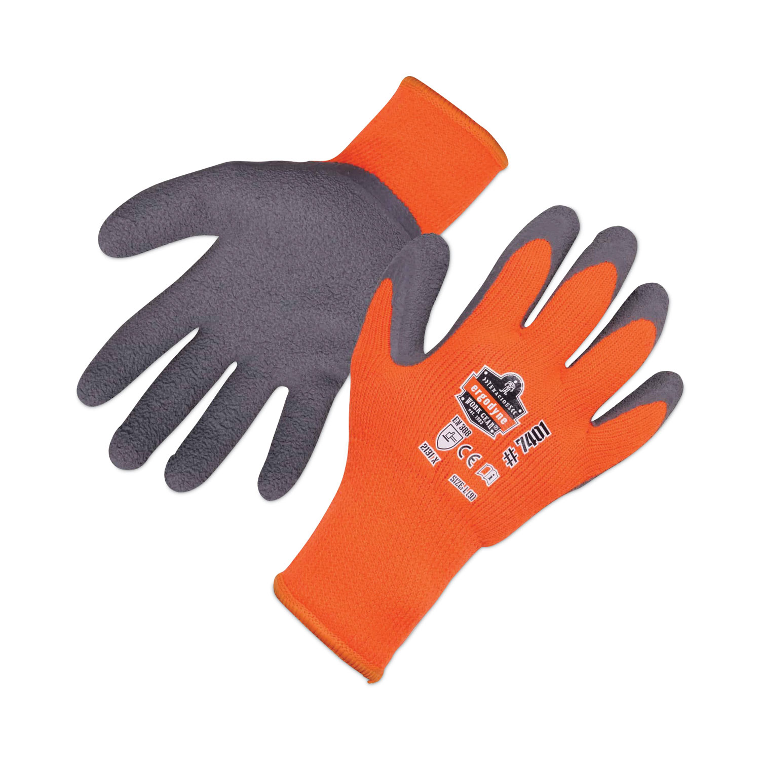 ProFlex 7401 Coated Lightweight Winter Gloves, Orange, Medium, Pair