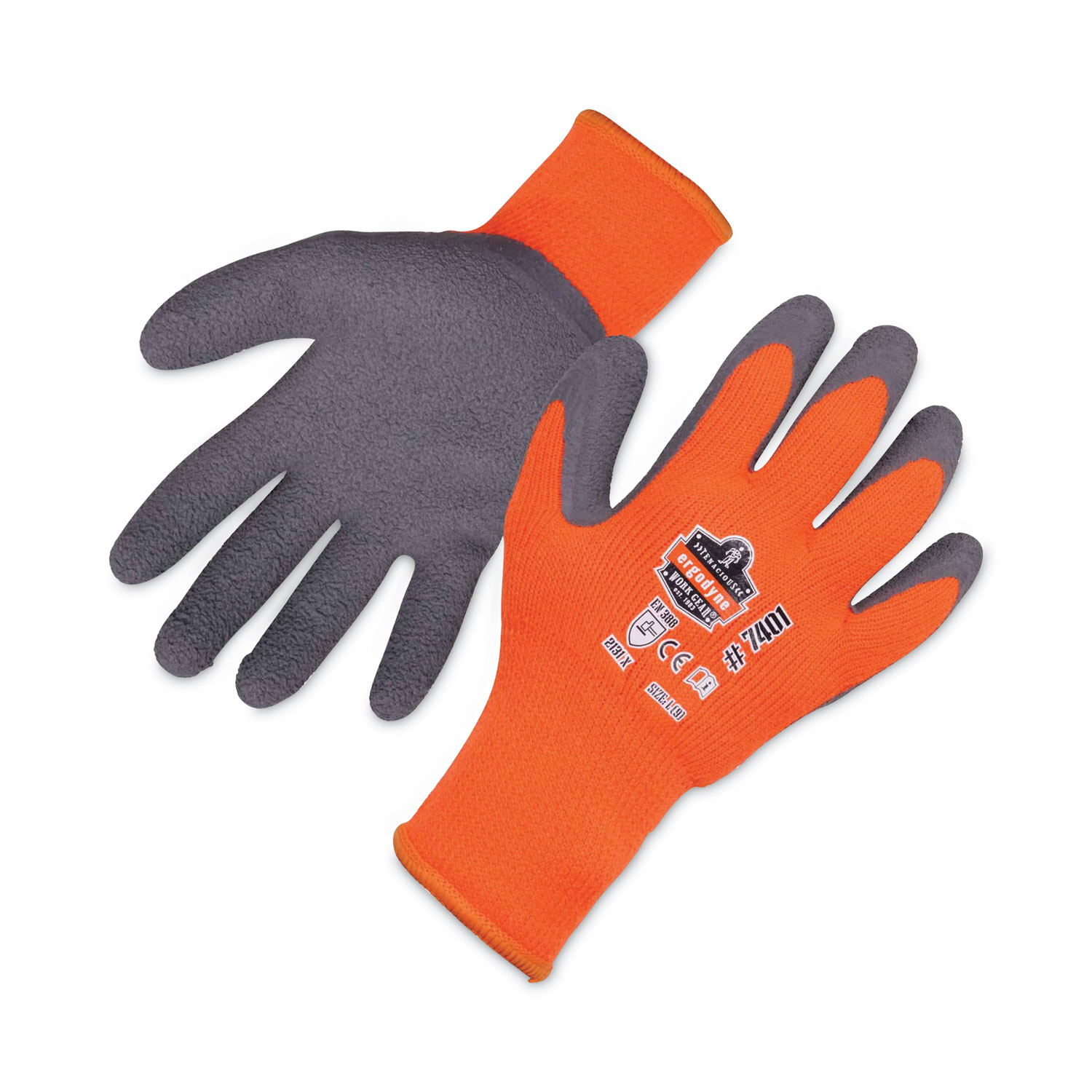 ProFlex 7401 Coated Lightweight Winter Gloves, Orange, 2X-Large, Pair