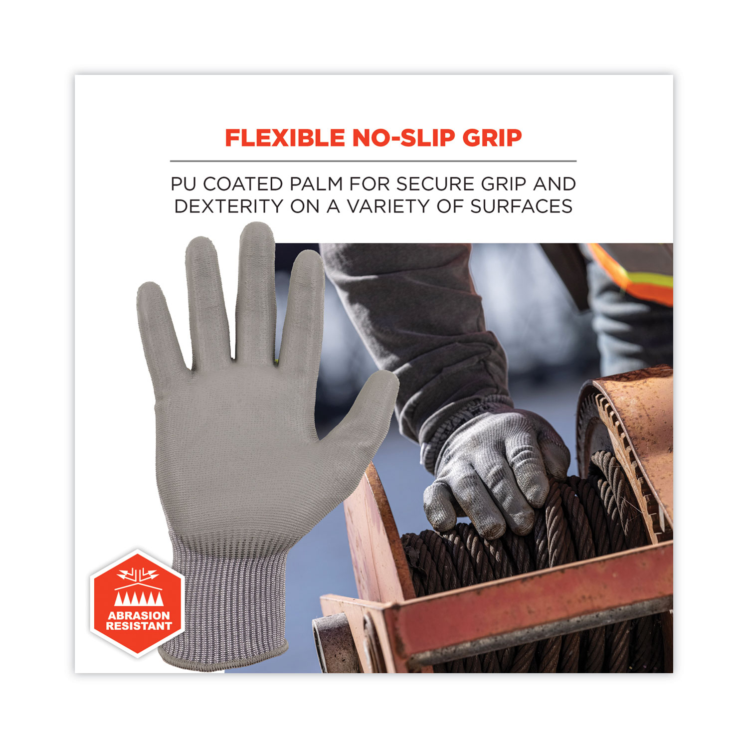 ProFlex 7024 ANSI A2 PU Coated CR Gloves, EN388: 4X42B, 9