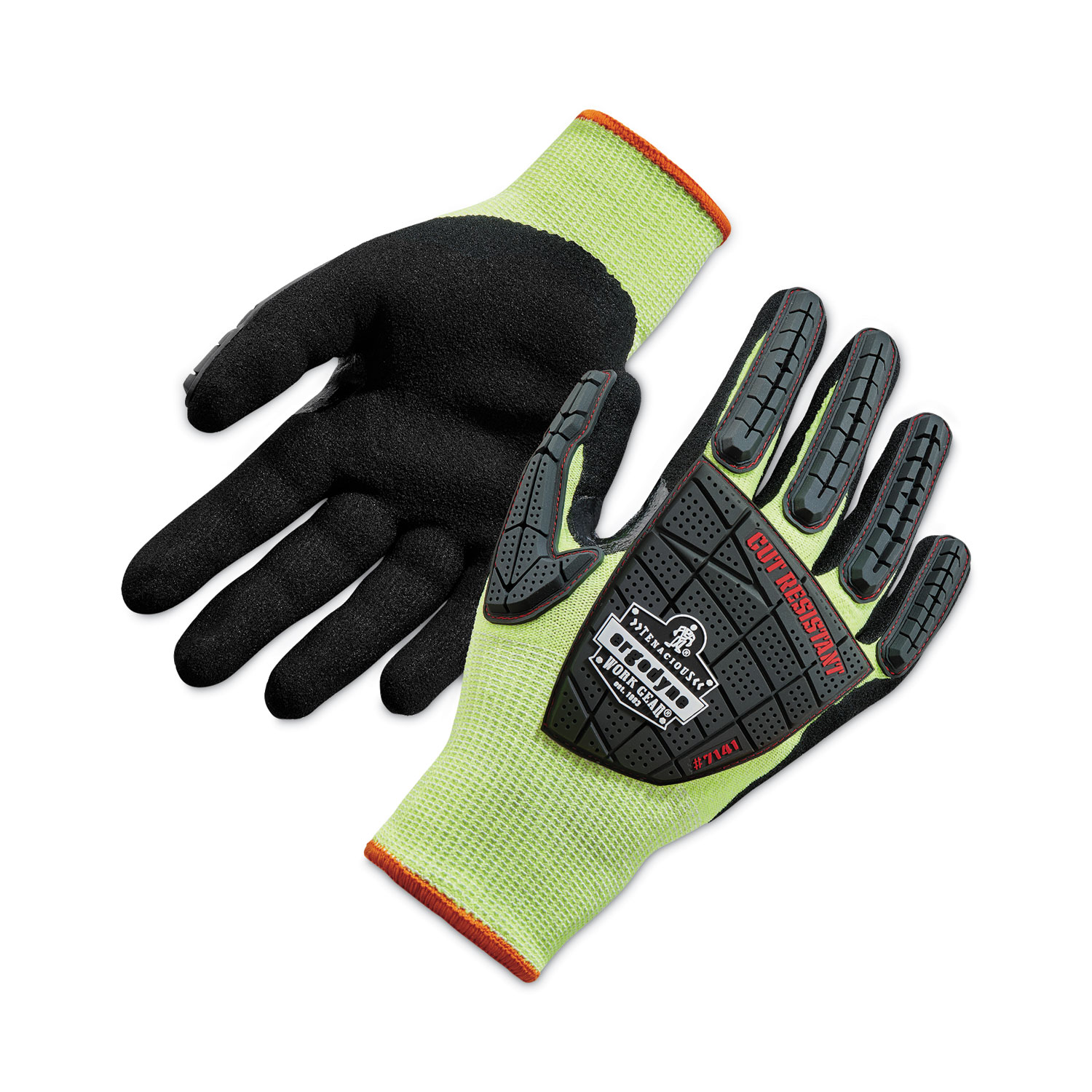 ProFlex 7141 ANSI A4 DIR Nitrile-Coated CR Gloves, Lime, X-Large, Pair