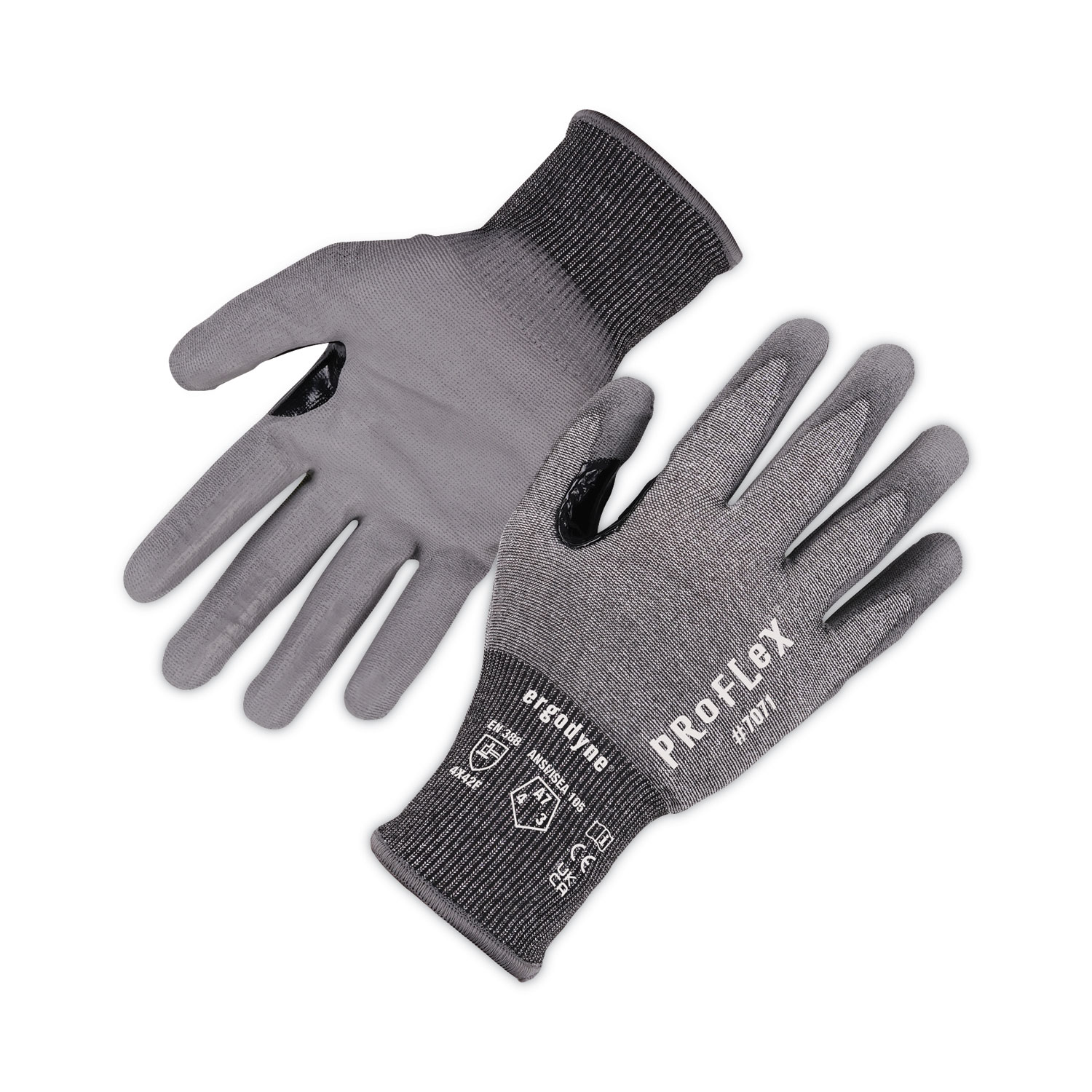 ProFlex 7071 ANSI A7 PU Coated CR Gloves, Gray, X-Large, 12 Pairs/Pack