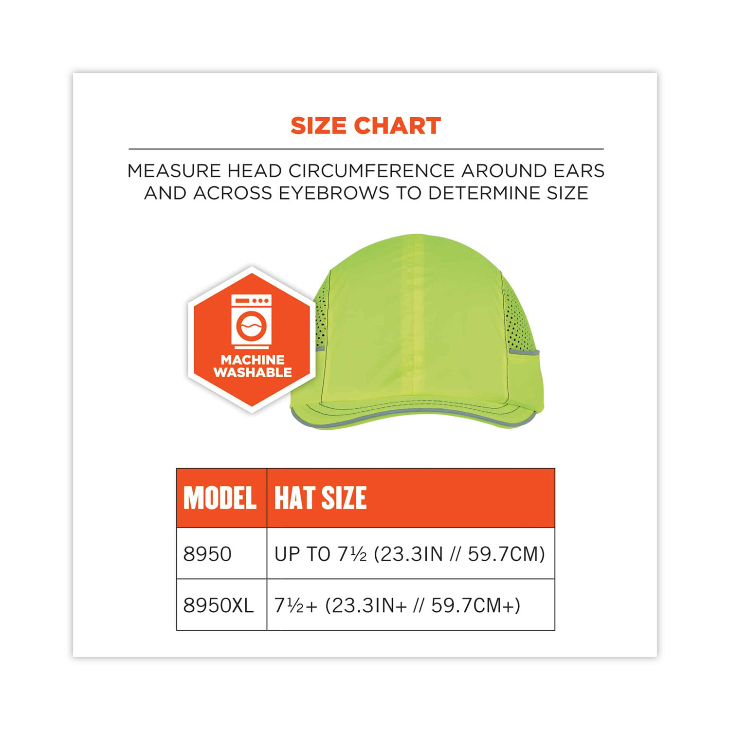 Skullerz 8950 Bump Cap Hat, Long Brim, Lime - ASE Direct