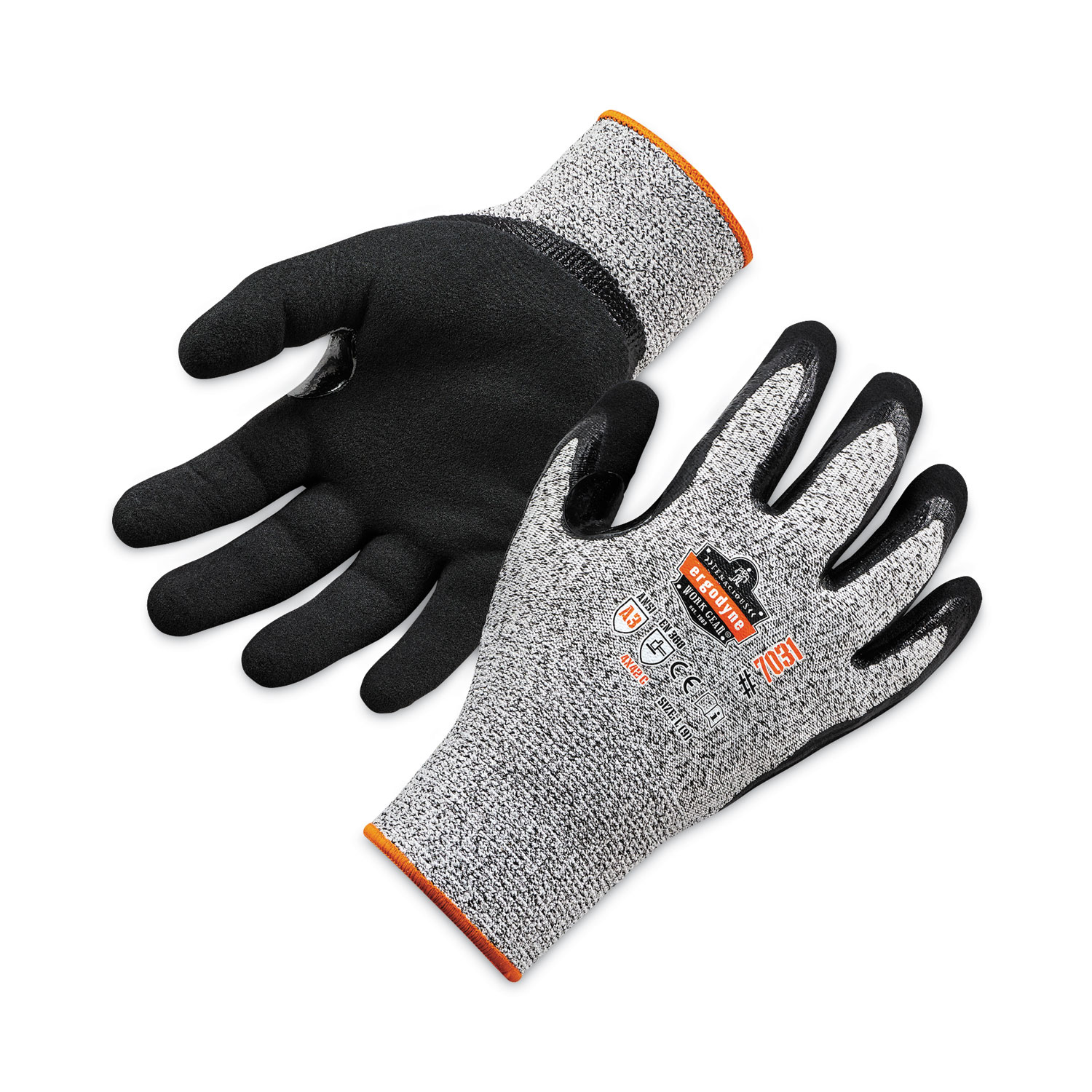 ProFlex 7031 ANSI A3 Nitrile-Coated CR Gloves, Gray, Large, Pair