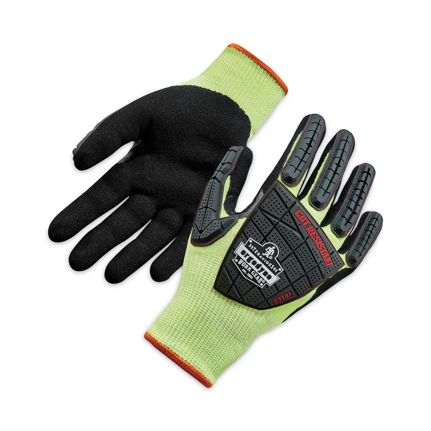 ProFlex 7141 ANSI A4 DIR Nitrile-Coated CR Gloves, Lime, Medium, Pair