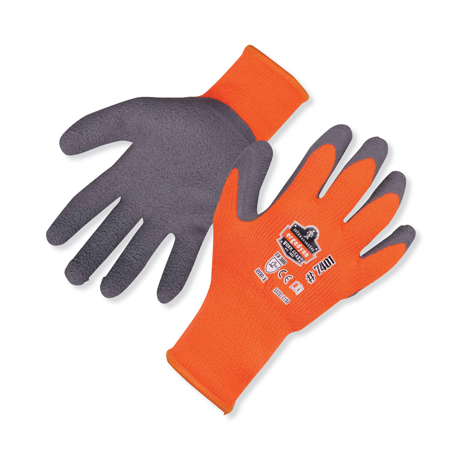 ProFlex 7401 Coated Lightweight Winter Gloves, Orange, Large, Pair