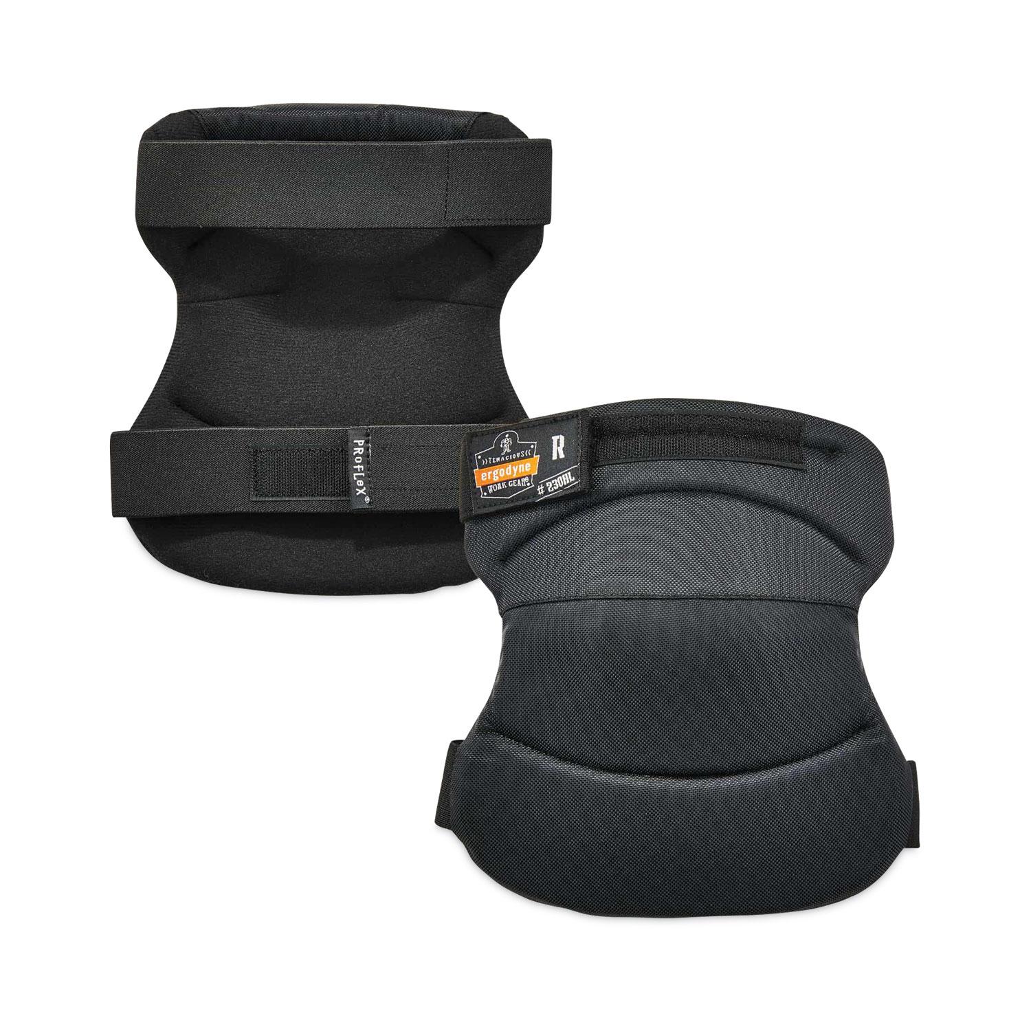 ProFlex 230HL Knee Pads, Wide Soft Cap, Hook and Loop Closure, One Size Fits Most, Black, Pair