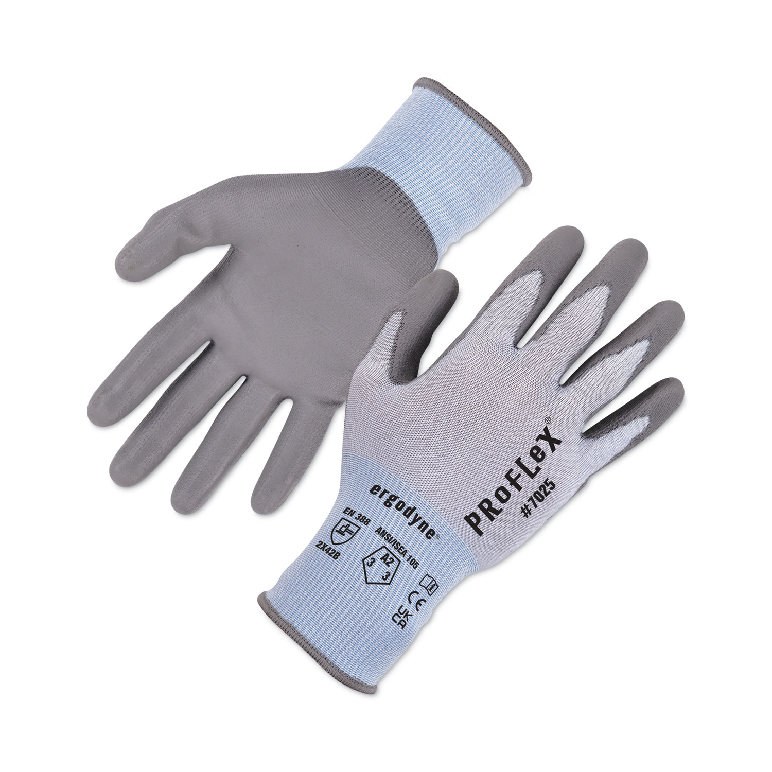 ProFlex 7025 ANSI A2 PU Coated CR Gloves, Blue, X-Large, Pair