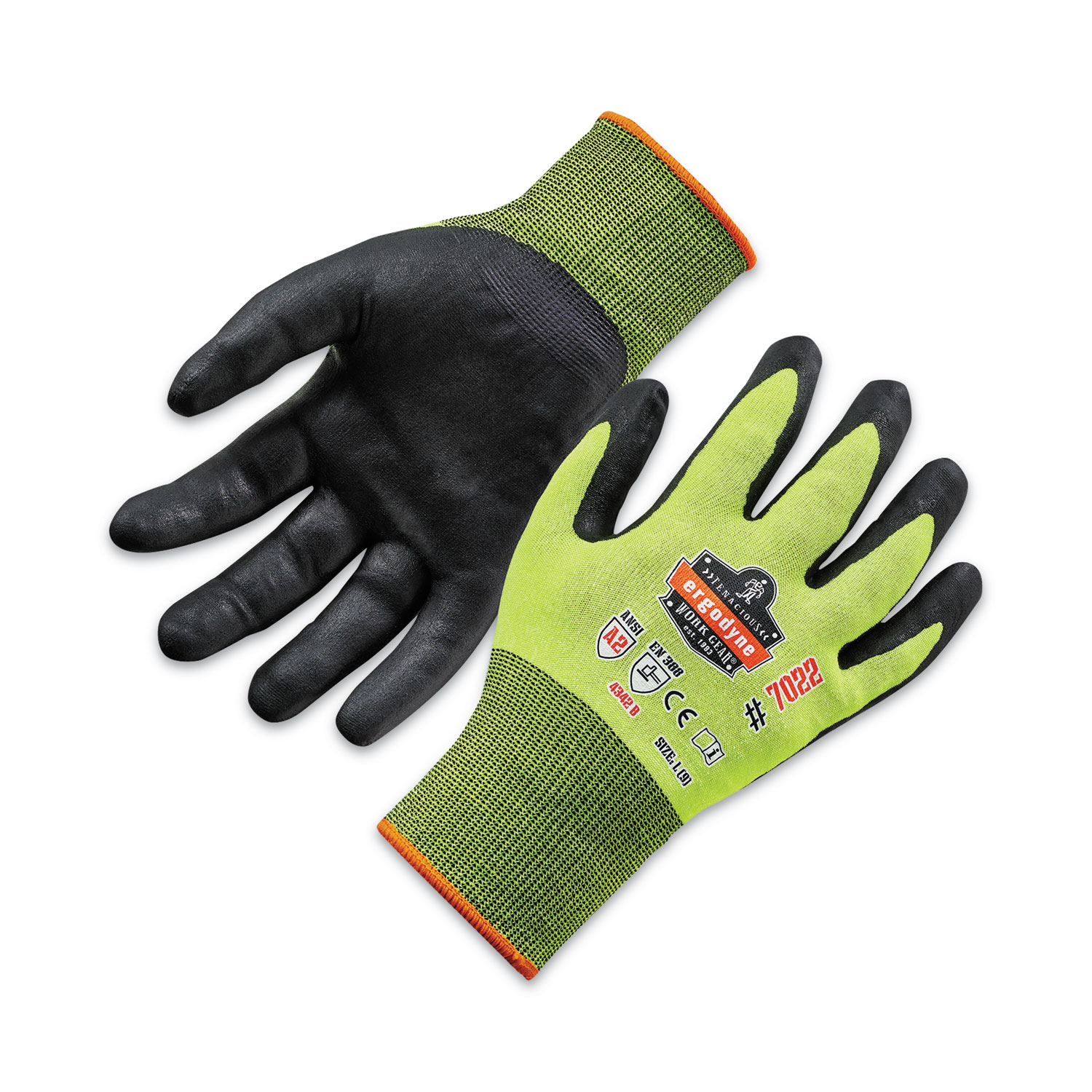 ProFlex 7022 ANSI A2 Coated CR Gloves DSX, Lime, Large, 144 Pairs/Pack