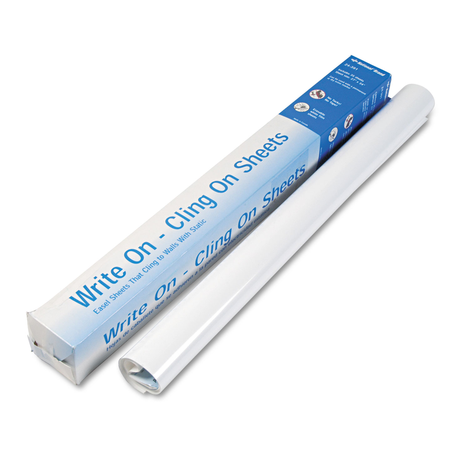 Write On Cling On Easel Pad, Unruled, 27 x 34, White, 35 Sheets