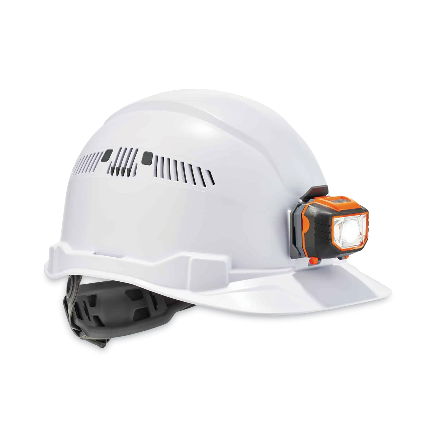 Skullerz 8972LED Class C Hard Hat Cap Style with LED Light, White