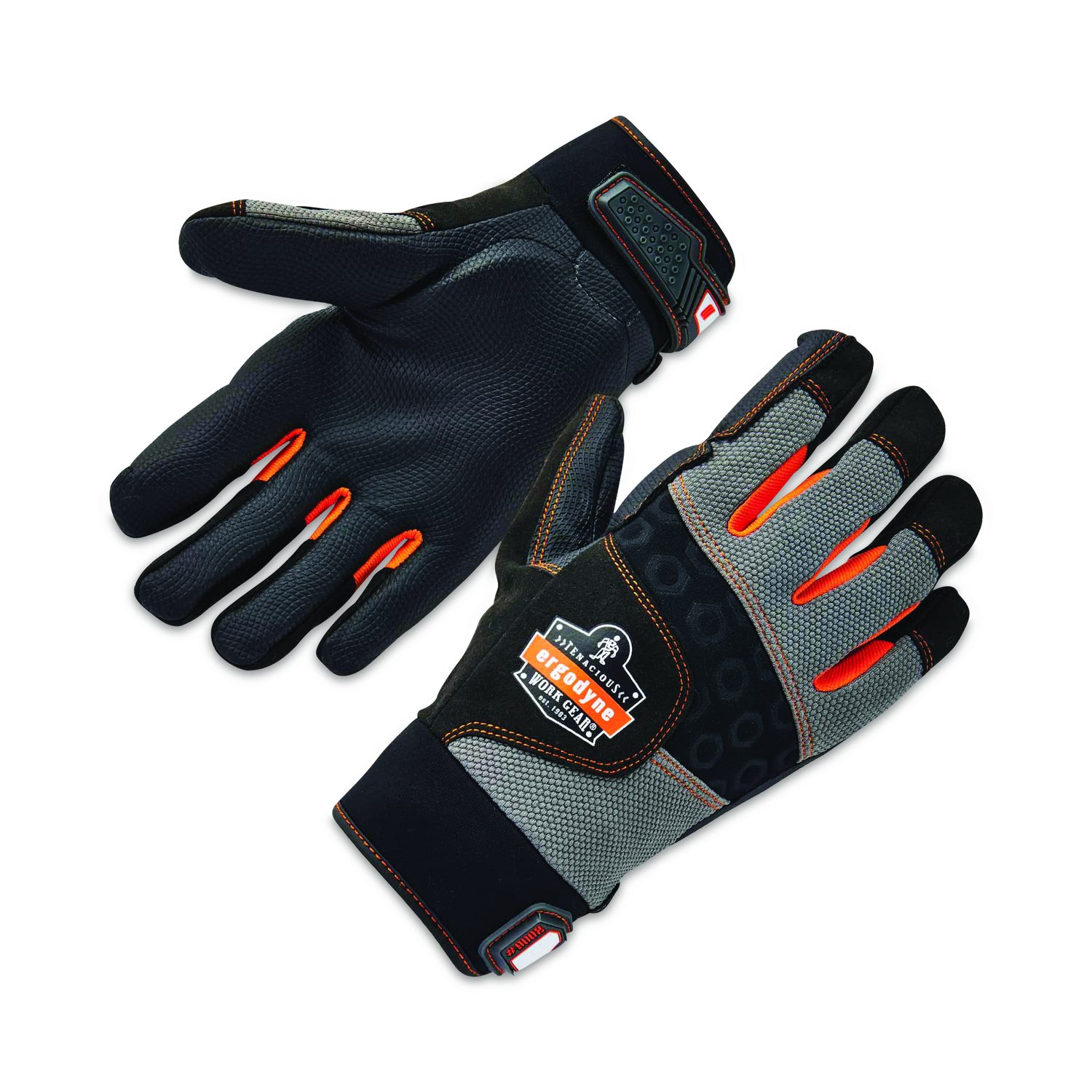 ProFlex 9002 Certified Full-Finger Anti-Vibration Gloves, EN388: 2121X, Large, Black, Pair