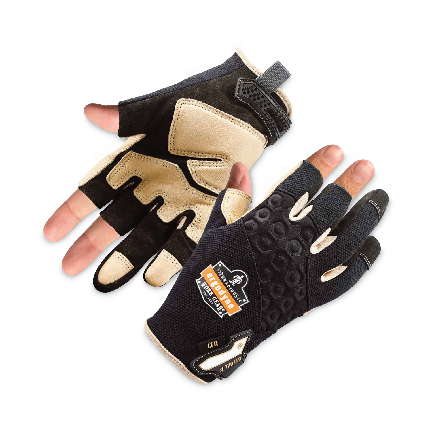 ProFlex 720LTR Heavy-Duty Leather-Reinforced Framing Gloves, Black, 2X-Large, Pair