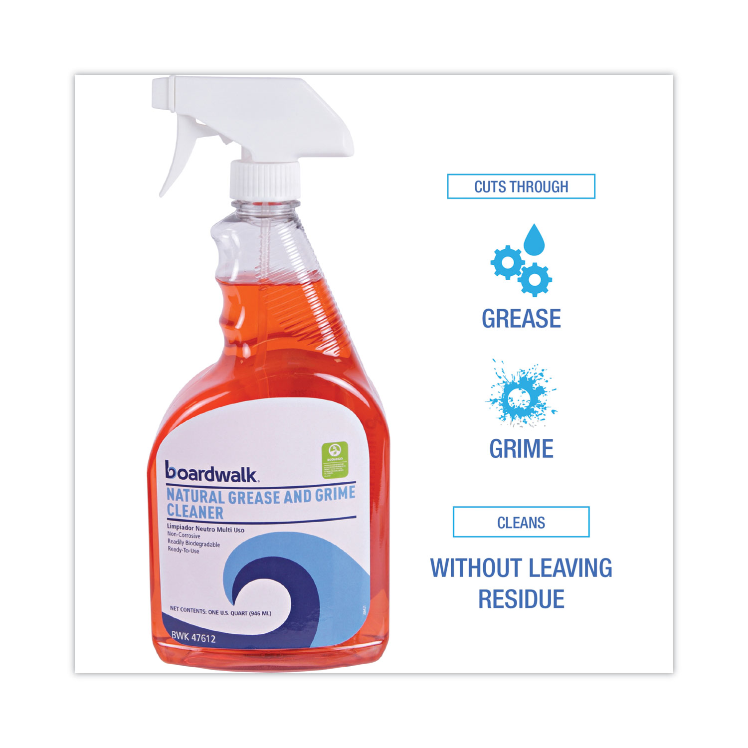Boardwalk All-Natural Bathroom Cleaner, 32 oz Spray Bottle, 12-carton