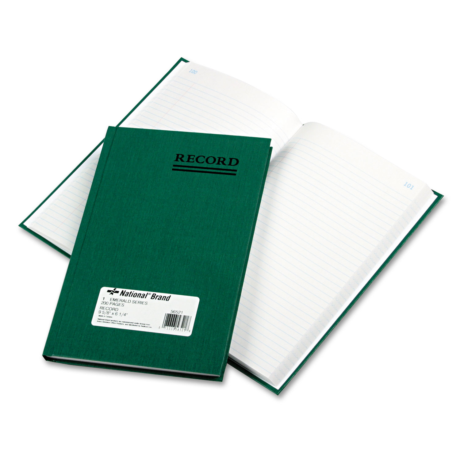 Emerald Series Account Book, Green Cover, 200 Pages, 9 5/8 x 6 1/4