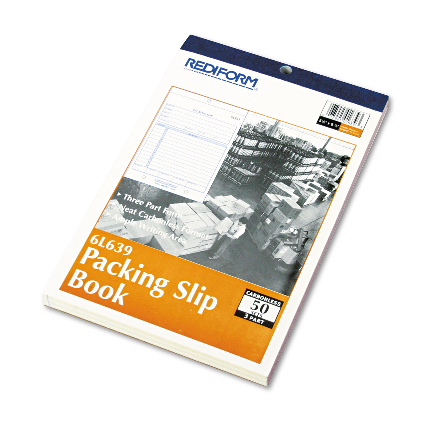 Packing Slip Book, 5 9/16 x 7 15/16, Carbonless Triplicate, 50 Sets/Book